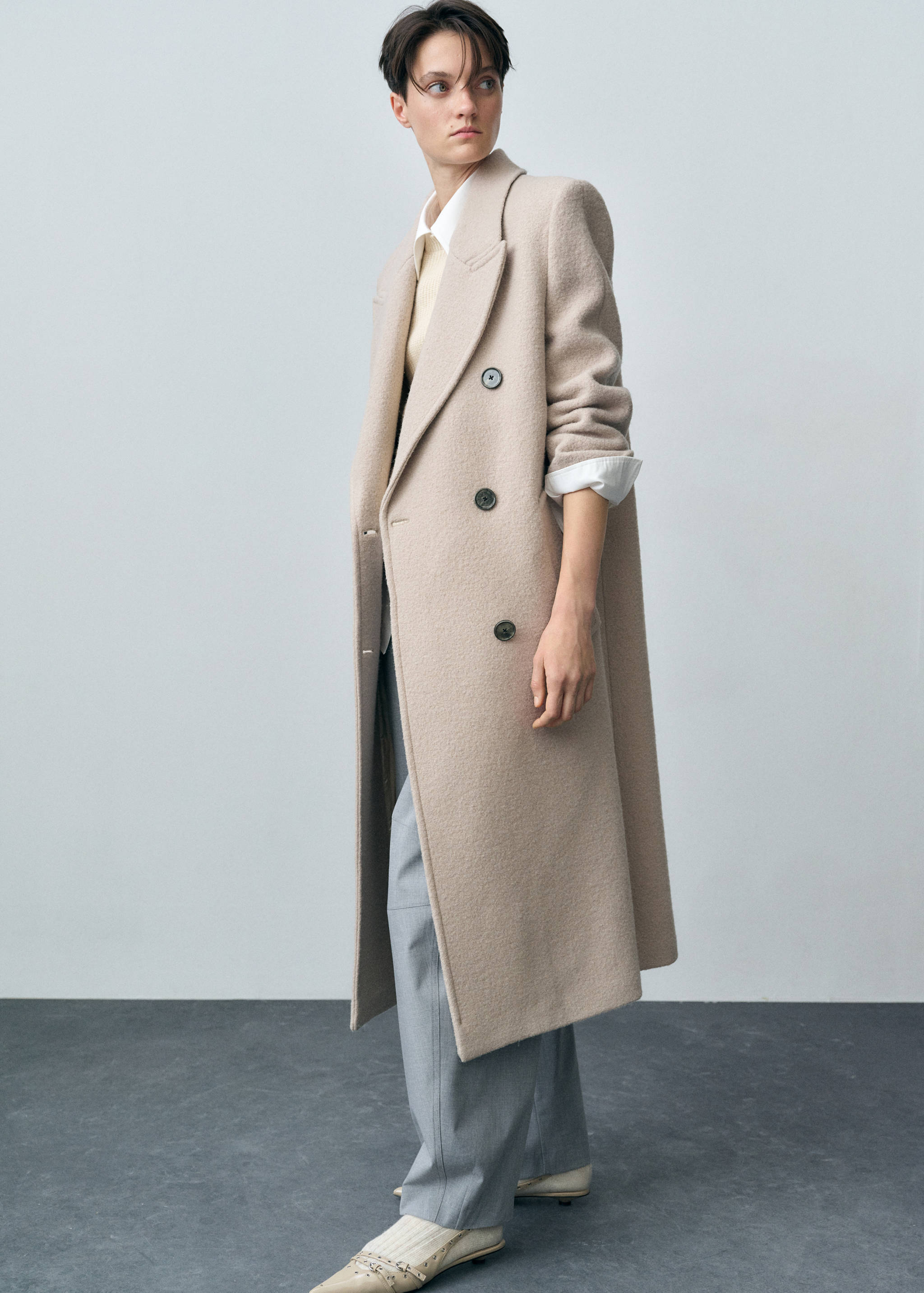 Structured virgin wool coat - Details of the article 4