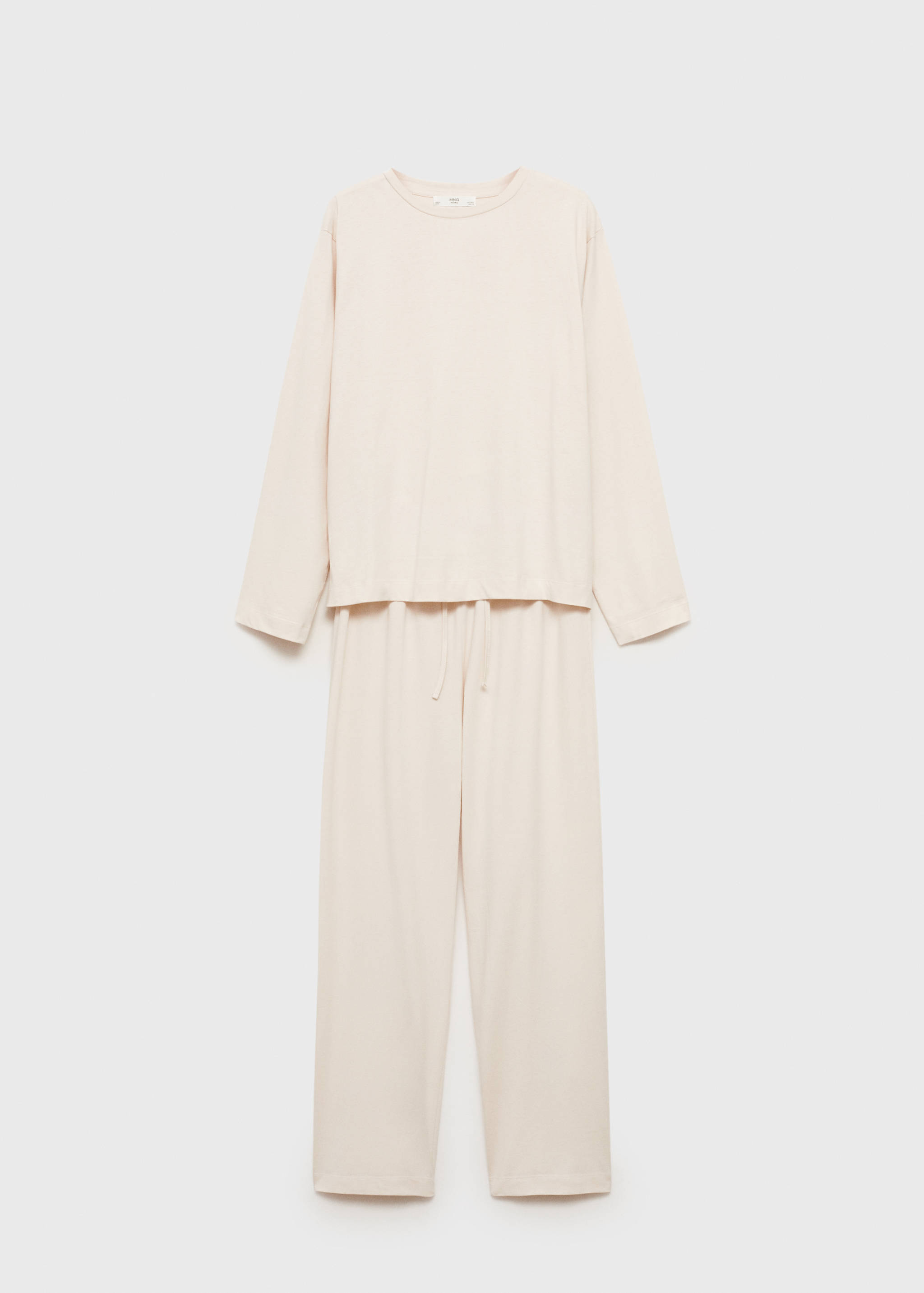 Two-piece plain cotton pyjama set - Article without model