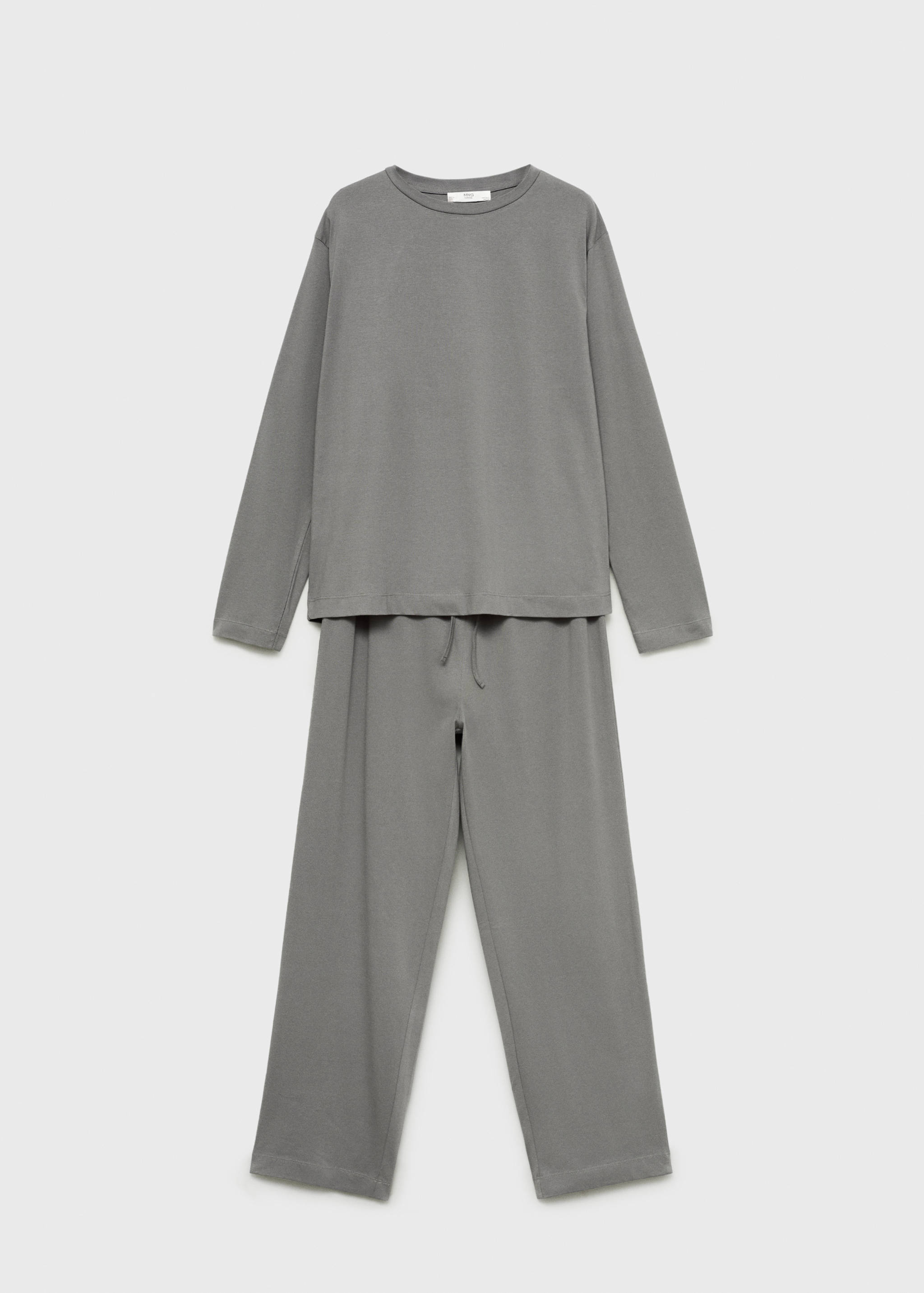 Two-piece plain cotton pajama set - Article without model