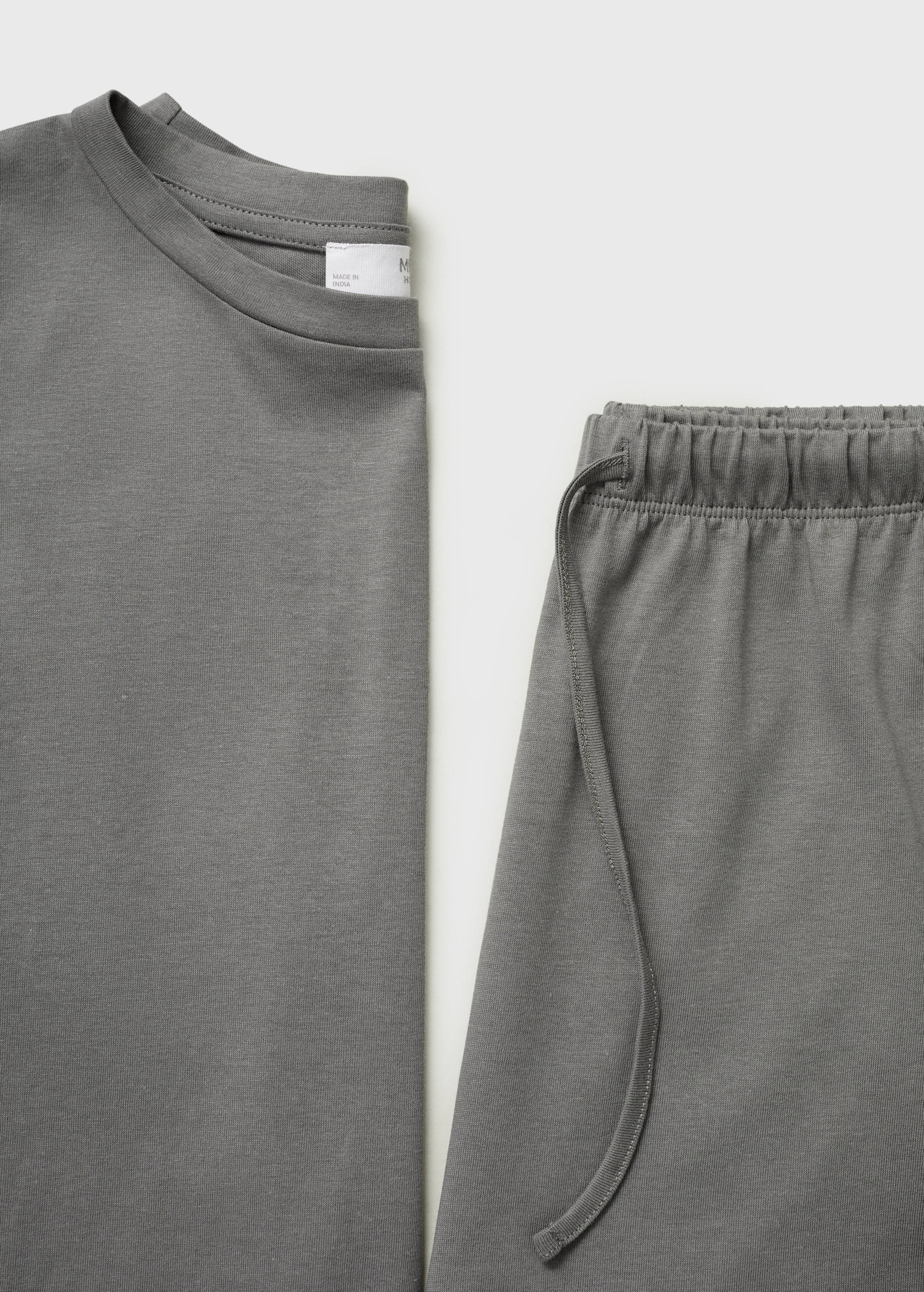 Two-piece plain cotton pajama set - Details of the article 8