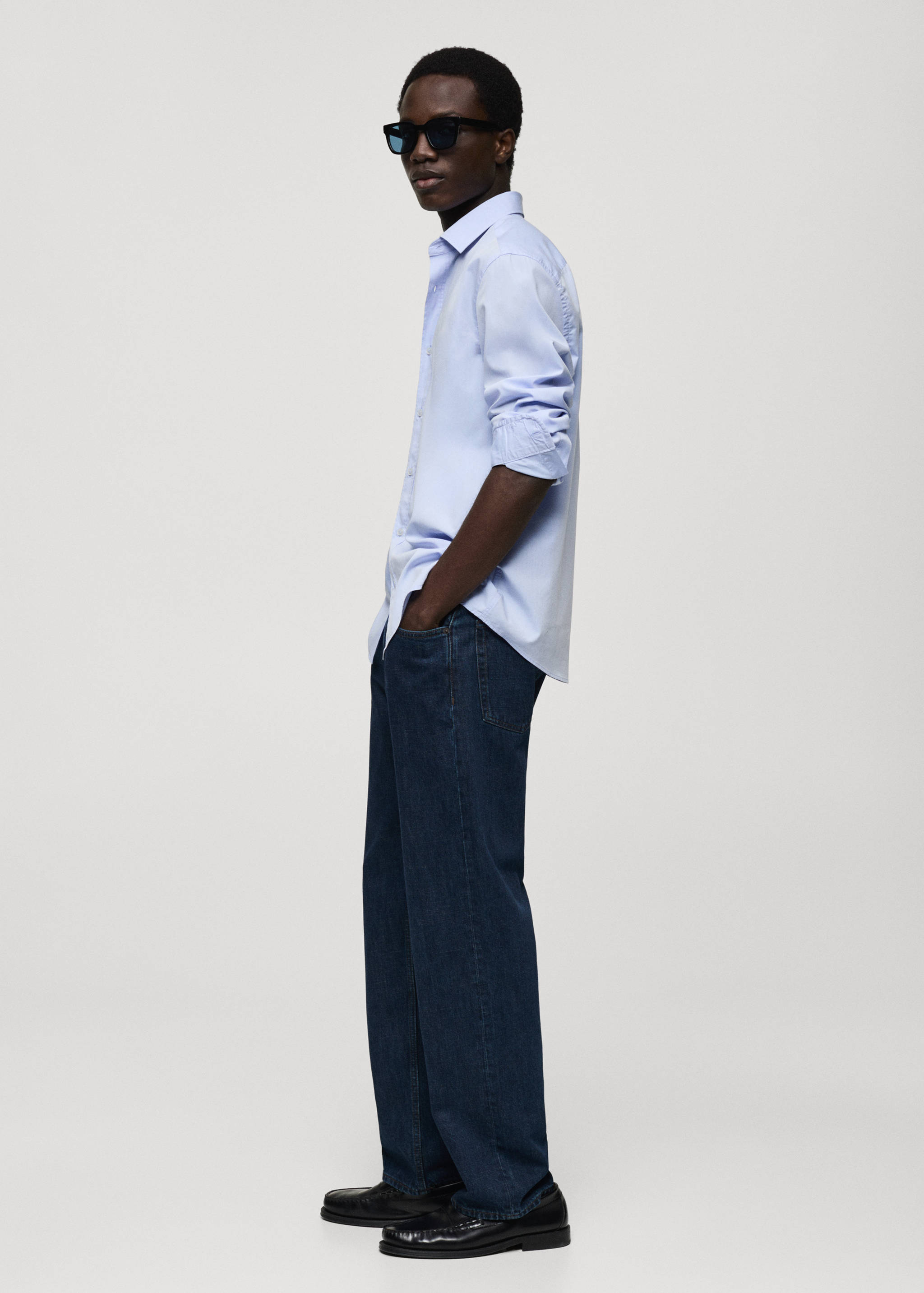 Regular Fit-Hemd aus Fil-à-Fil-Baumwolle - Detail des Artikels 2