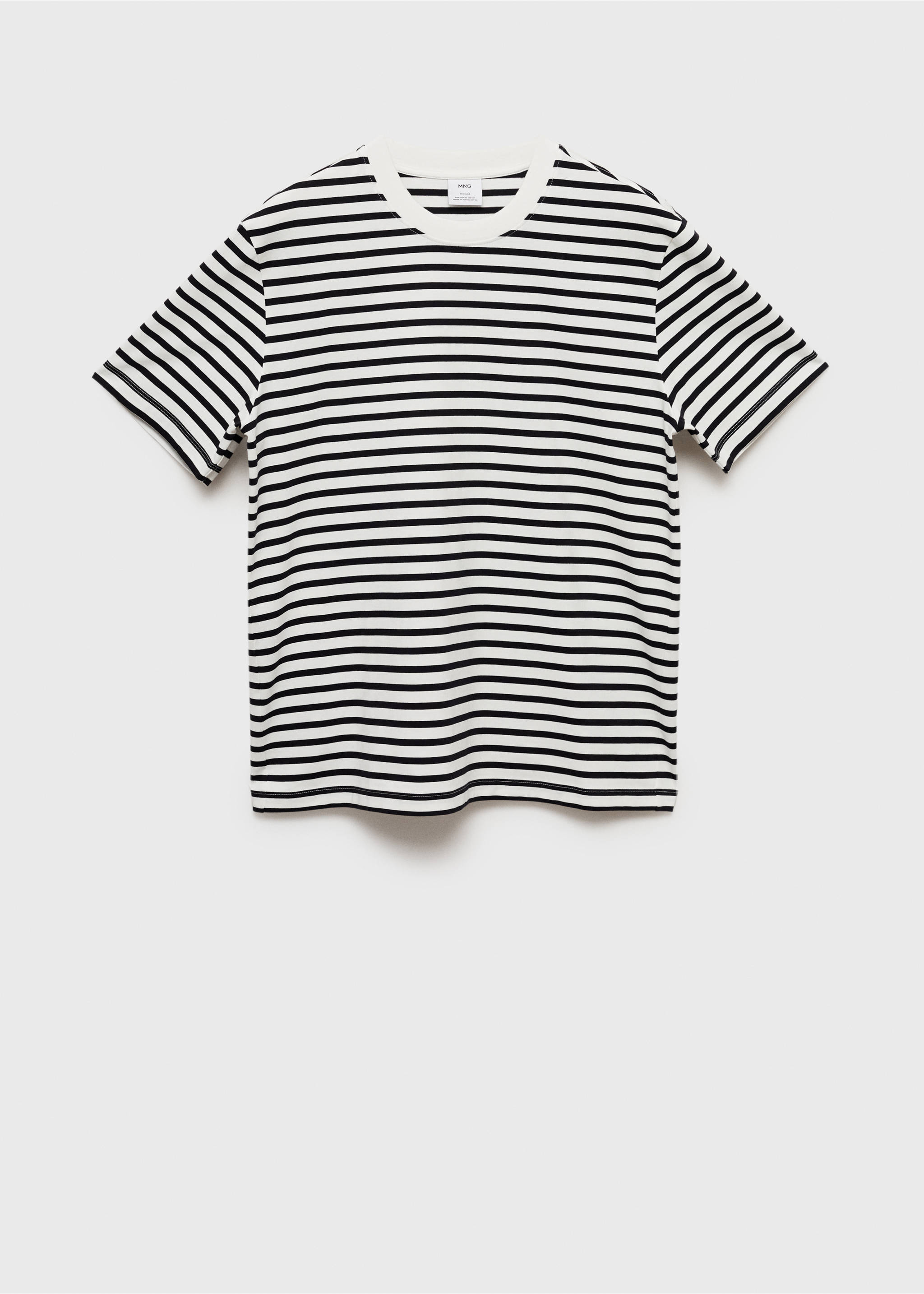 100% cotton striped t-shirt - Article without model, Ecru. Ref: 87082890-00.