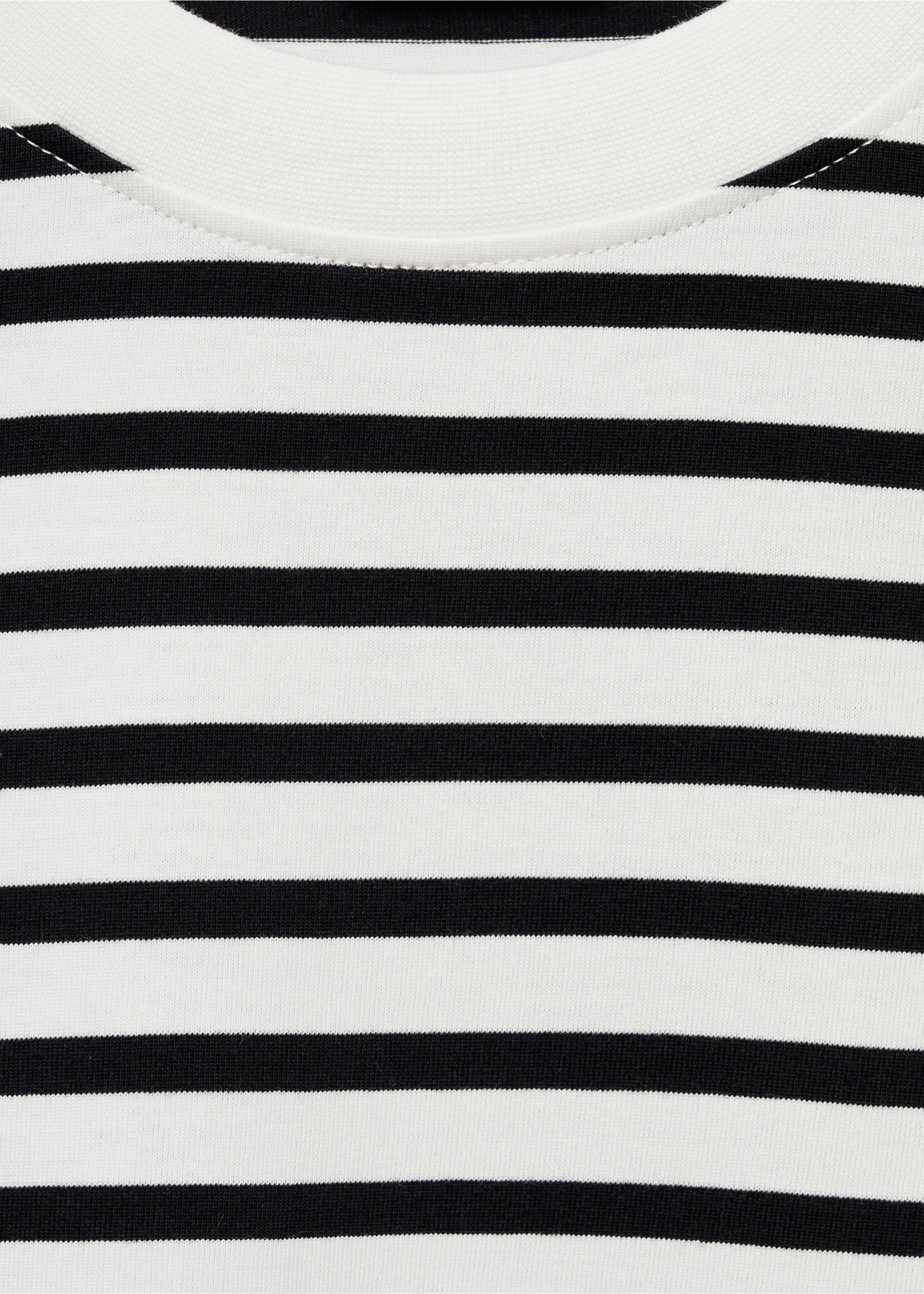 100% cotton striped t-shirt - Details of the article 8, Ecru. Ref: 87082890-00.