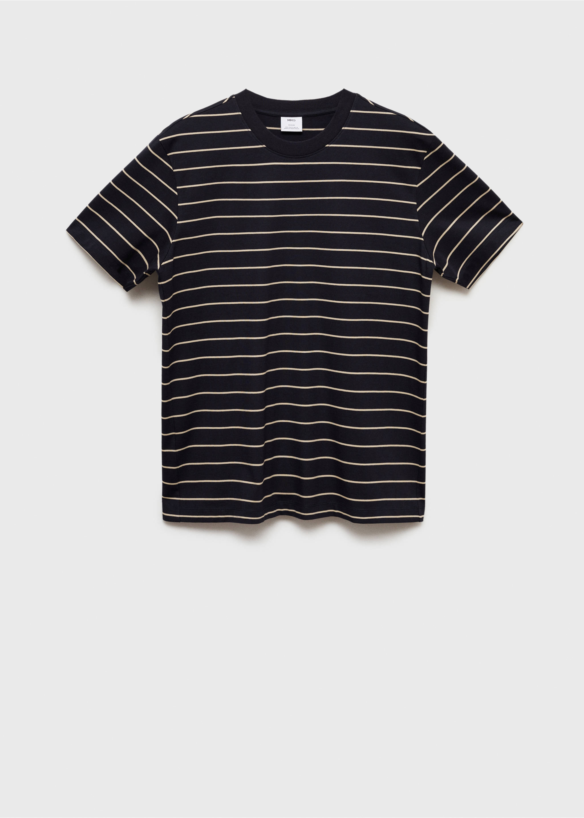 100% cotton striped t-shirt - Article without model, Dark Navy. Ref: 87082890-00.