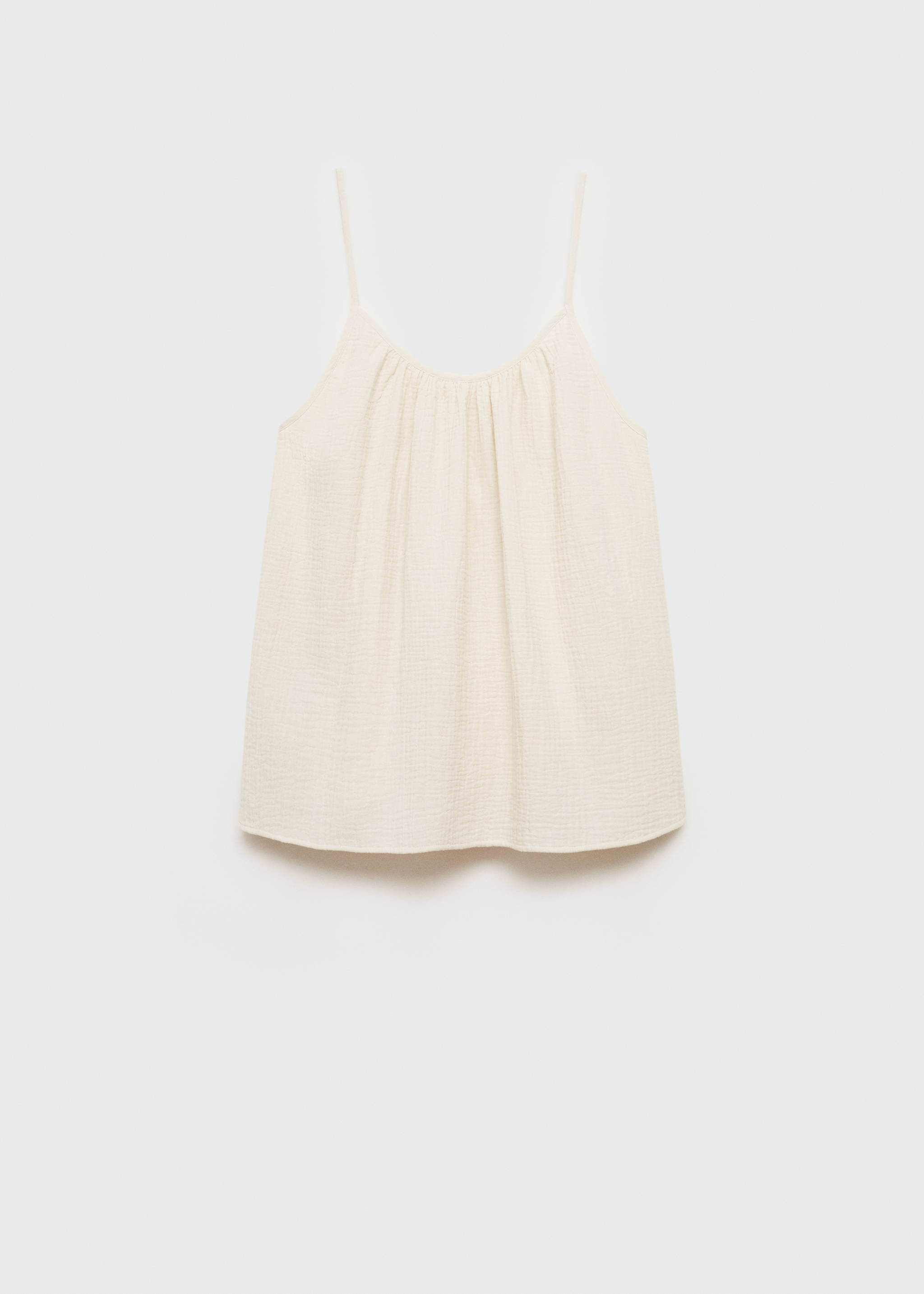 Plain cotton spaghetti-strap pyjama top - Article without model