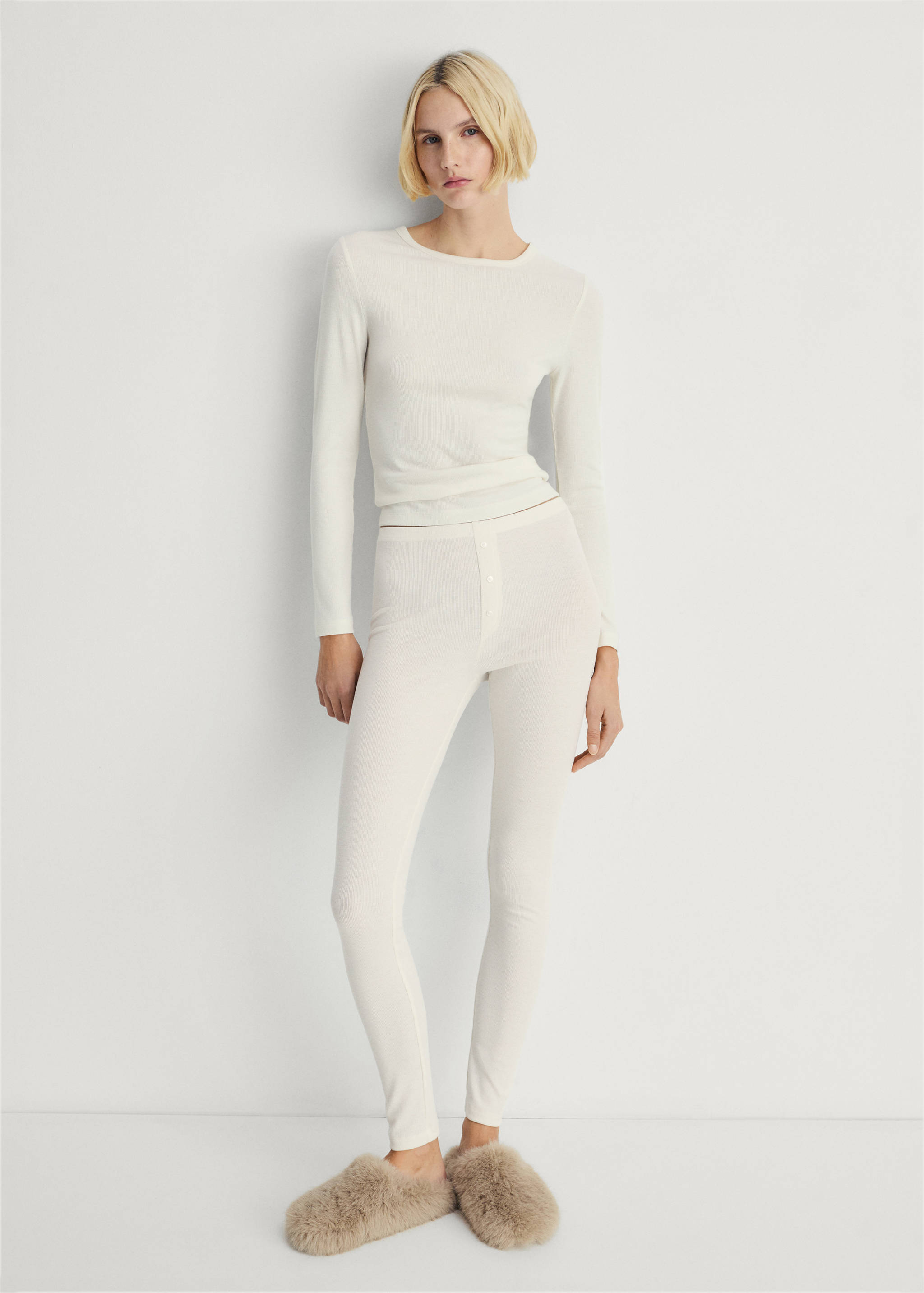 Long rib-knit pants - General plane