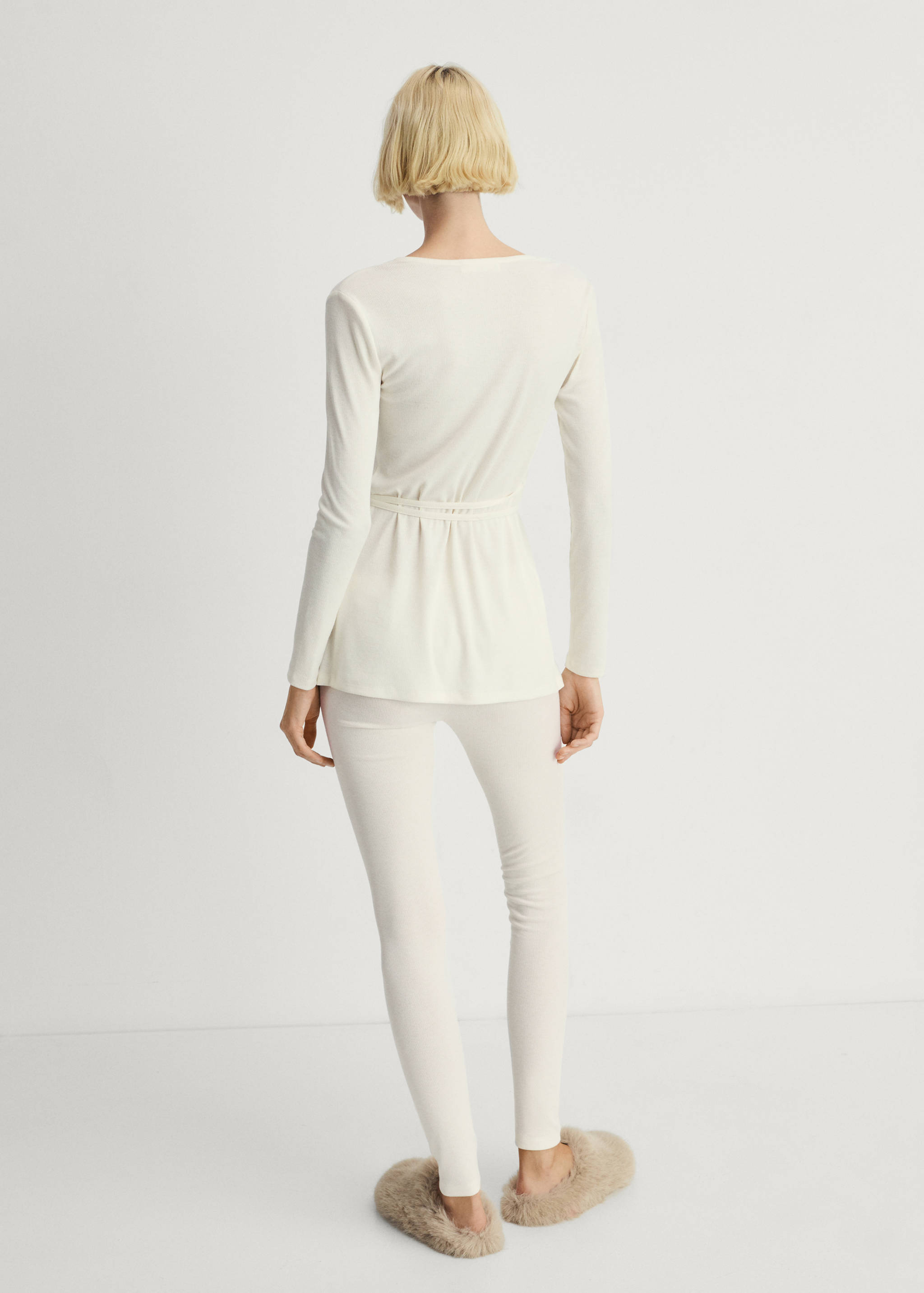 Long rib-knit pants - Reverse of the article