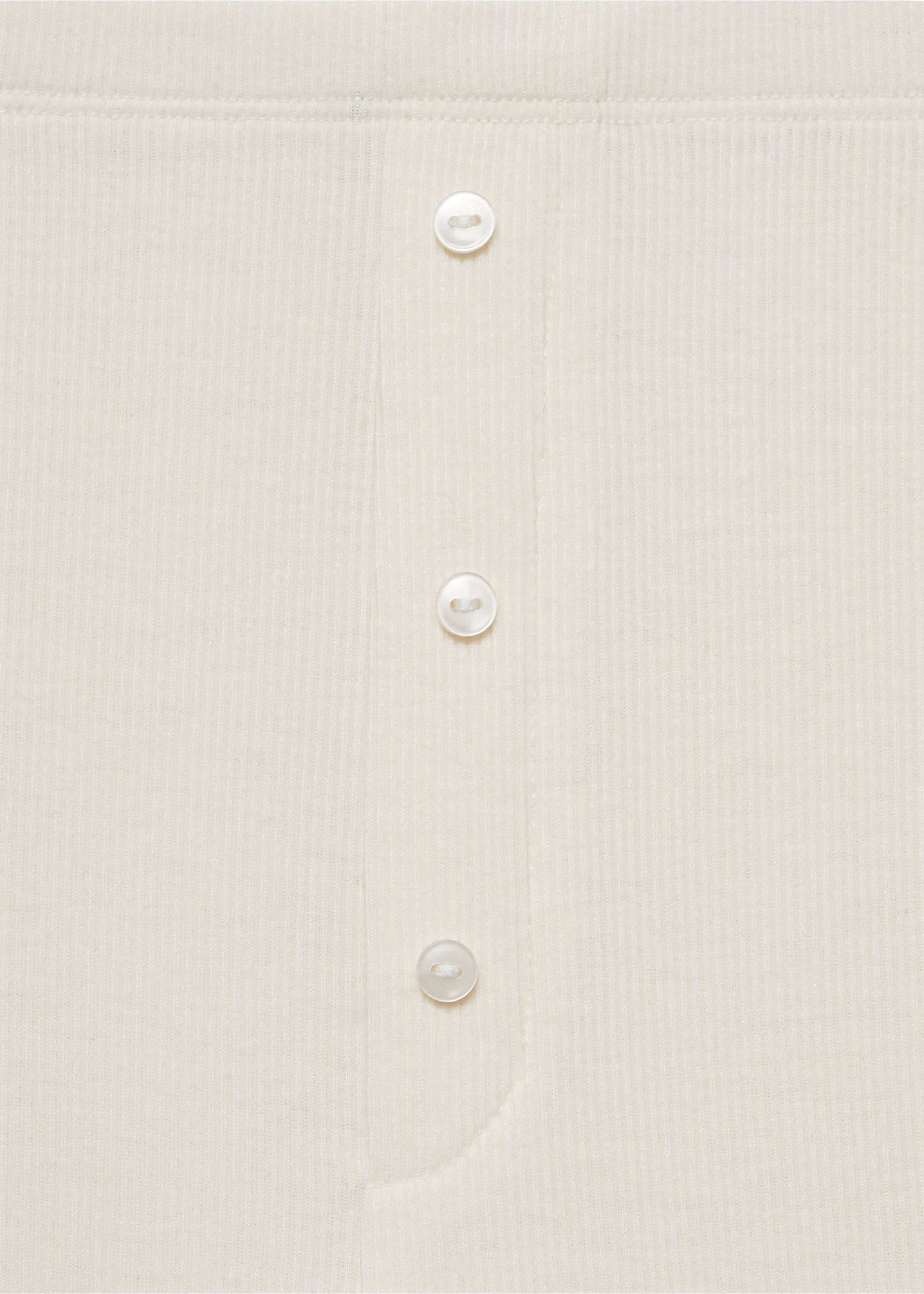 Długie spodnie z prążkowanej dzianiny - Szczegóły artykułu 8, Waniliowy. Ref: 87082893-00.