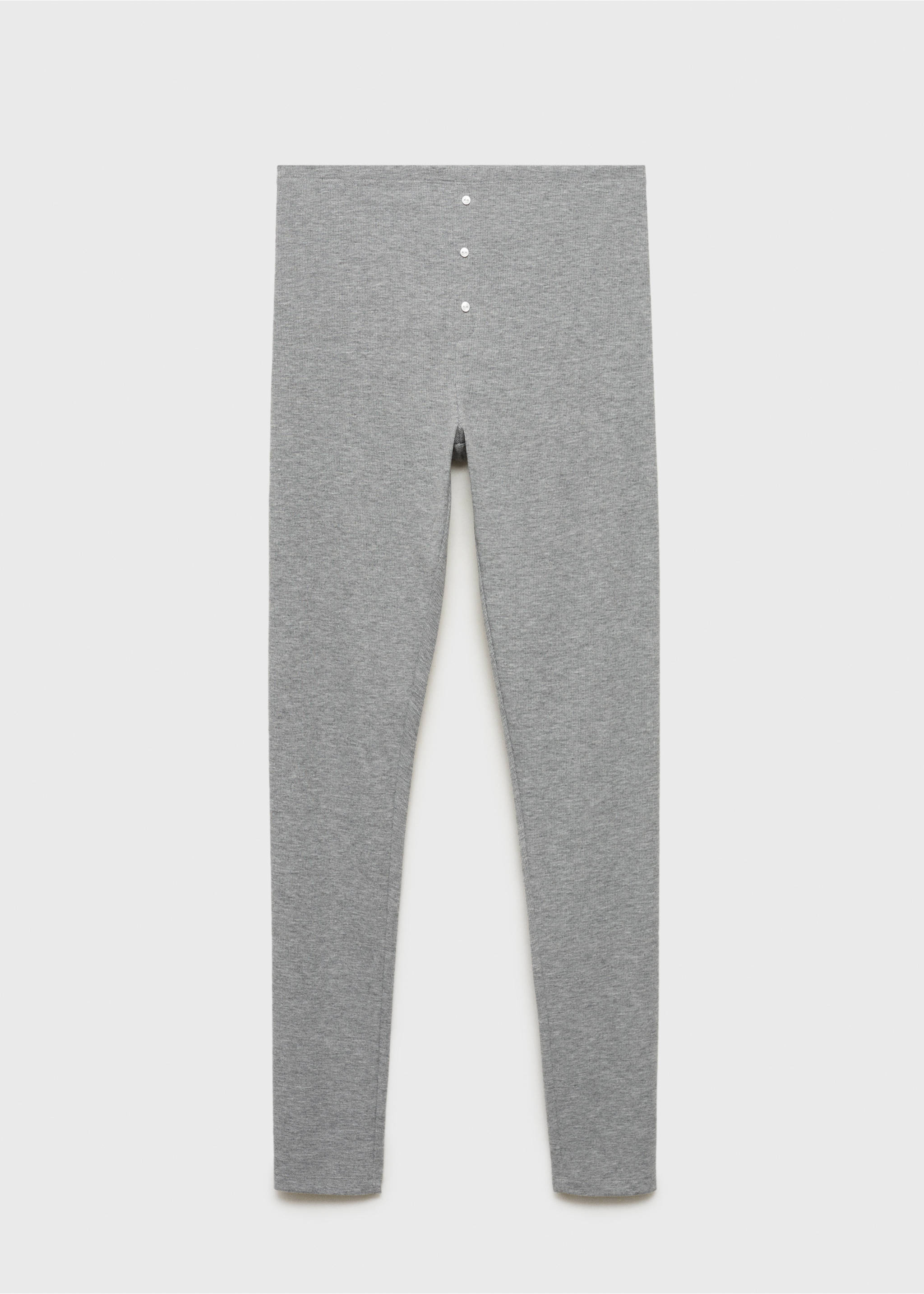 Long rib-knit pants - Article without model, Grey. Ref: 87082893-00.