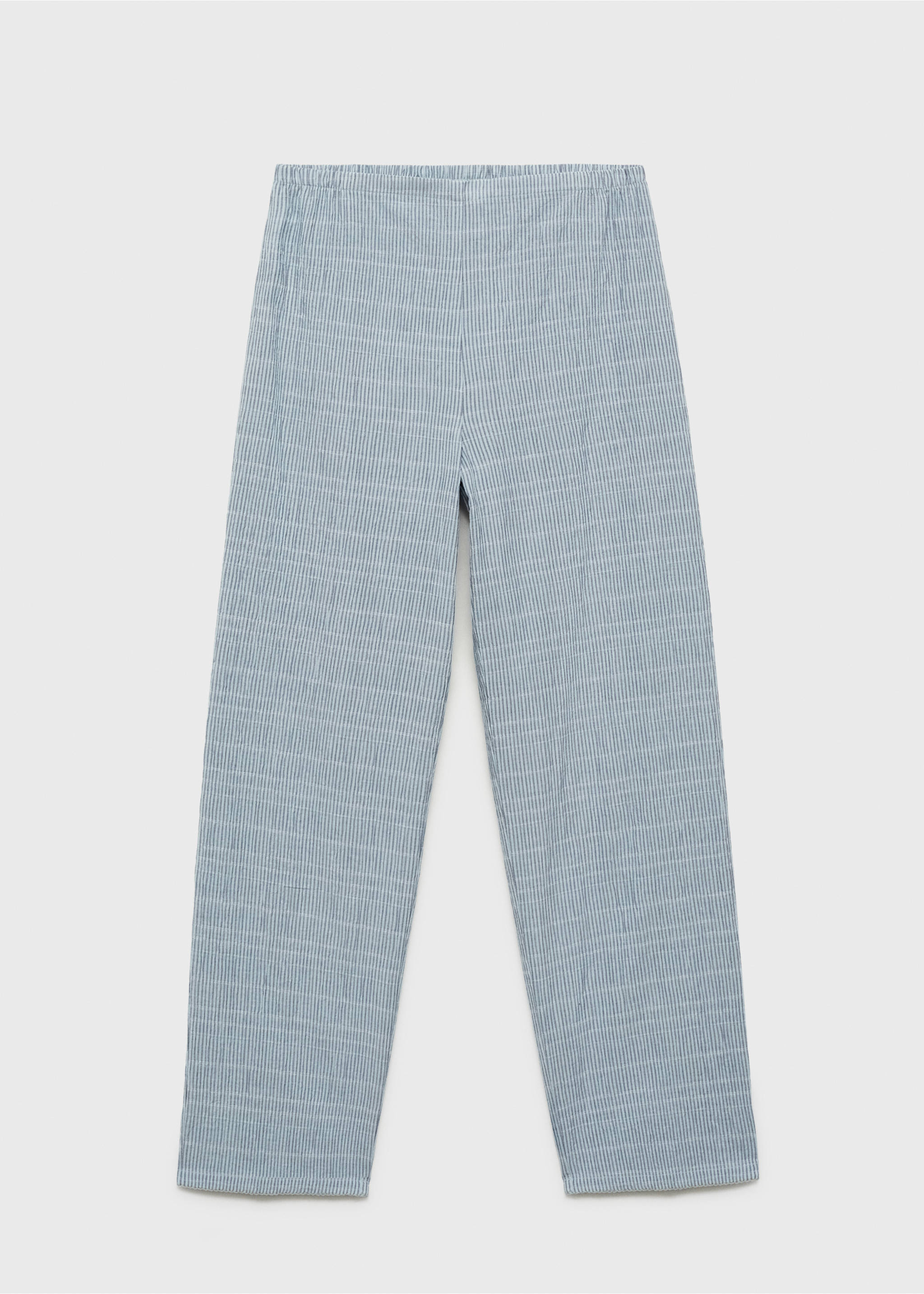 Cotton striped woven seersucker trousers - Article without model, Mint Green. Ref: 87082899-00.