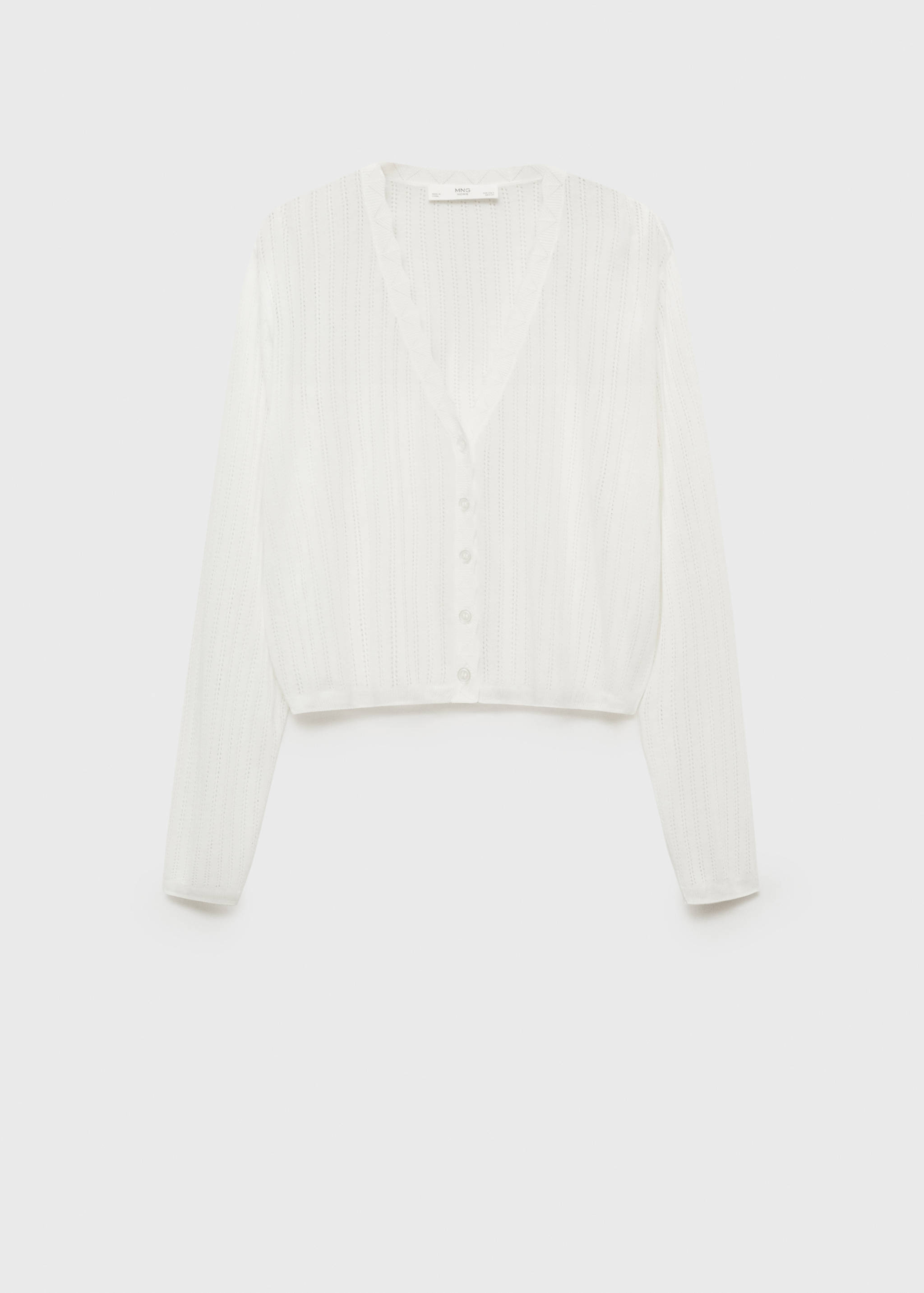 Pyjama cardigan with openwork detail - Article without model