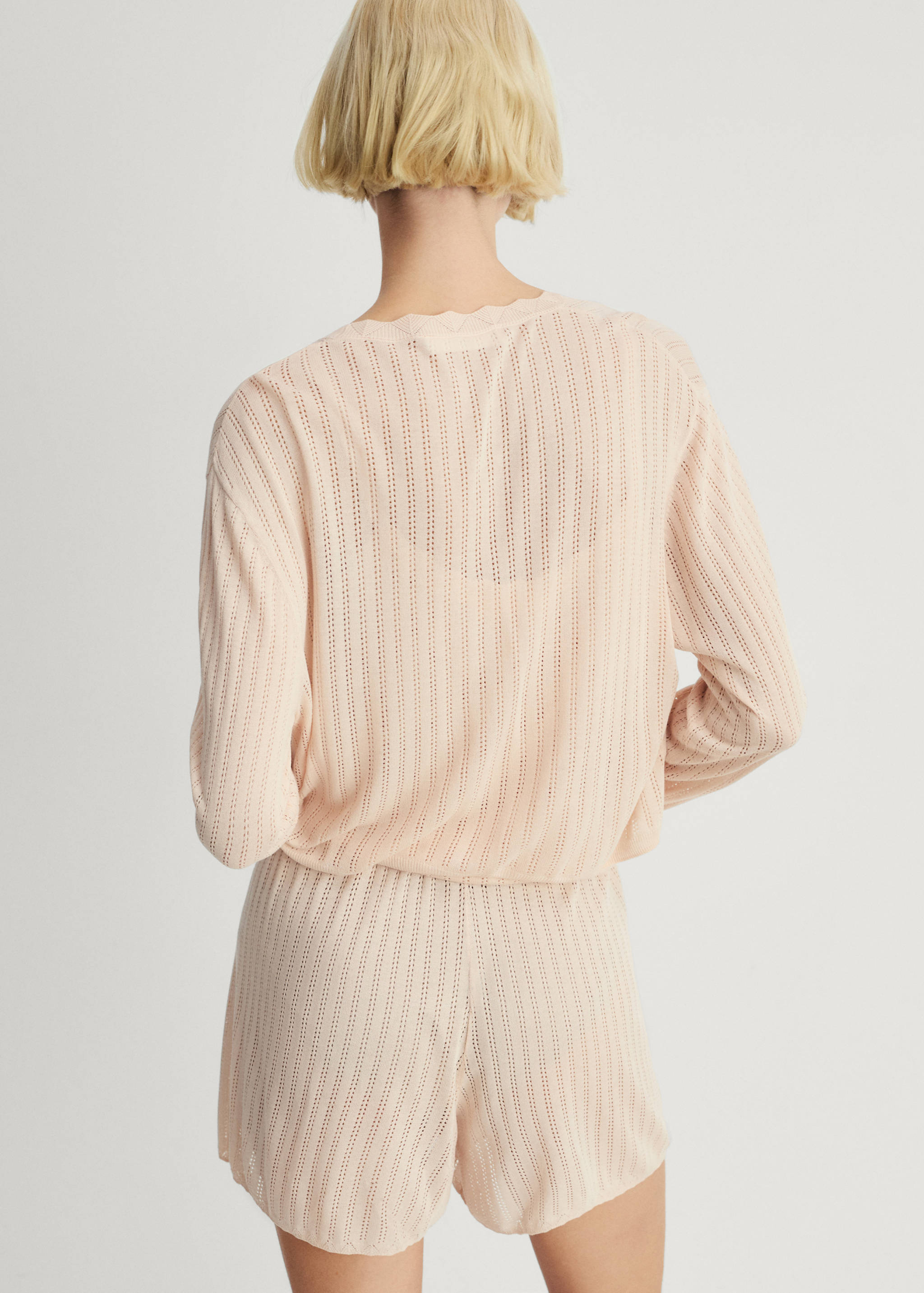 Pyjama cardigan with openwork detail - Reverse of the article