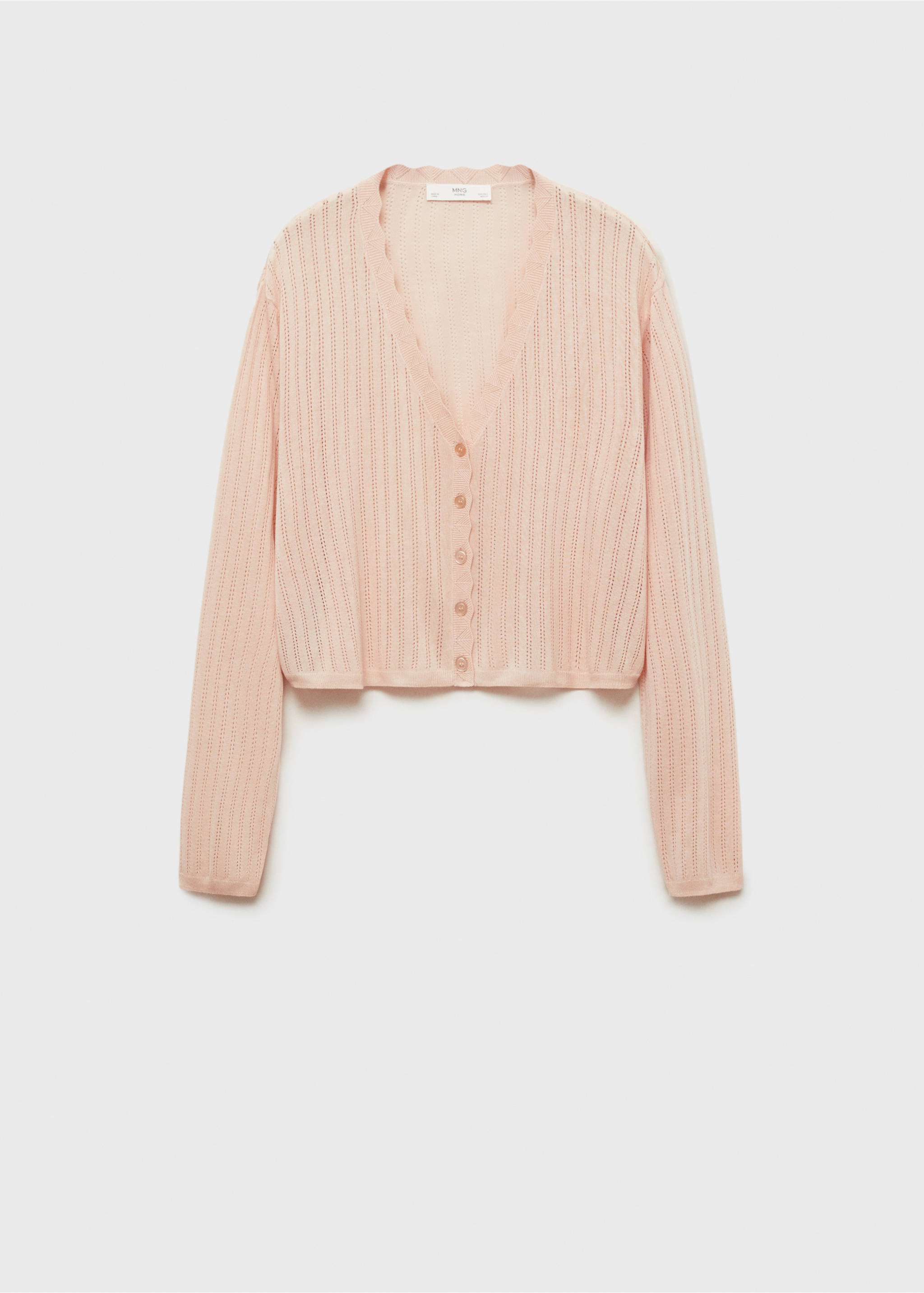 Pyjama cardigan with openwork detail - Article without model, Salmon. Ref: 87082911-00.