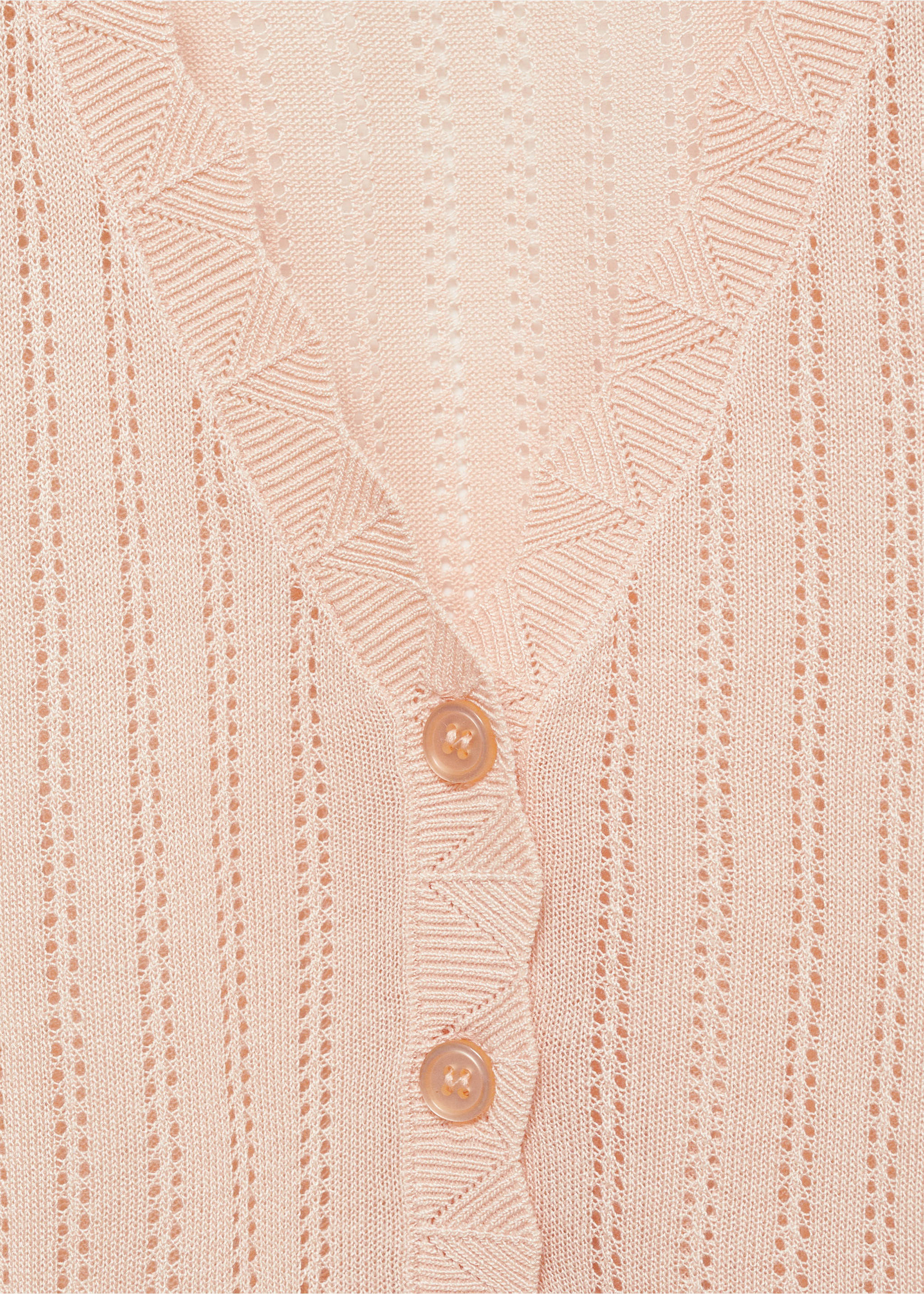 Pyjama cardigan with openwork detail - Details of the article 8, Salmon. Ref: 87082911-00.