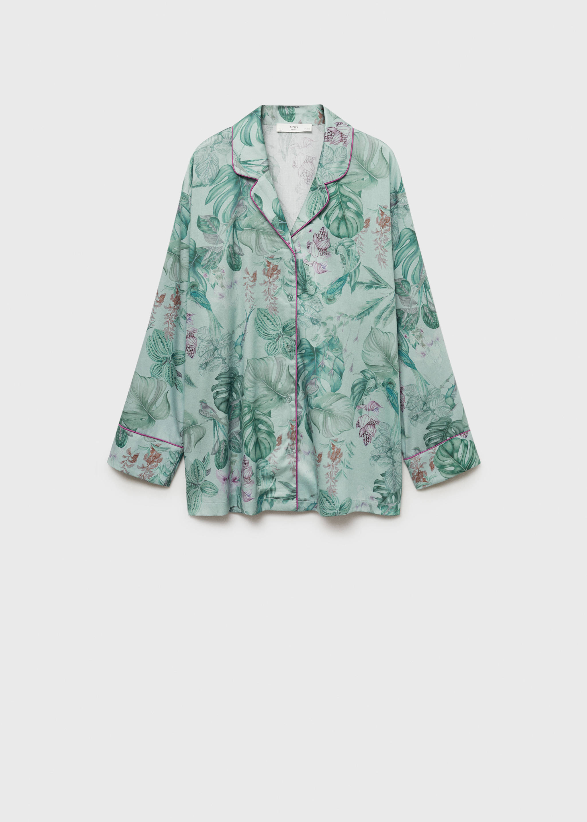 Tropical-print pyjama shirt - Article without model