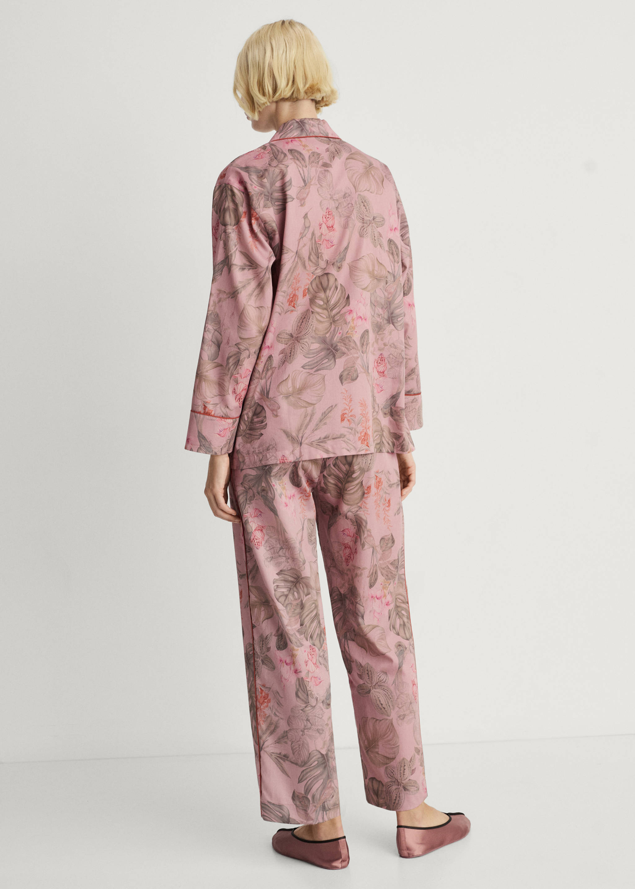 Tropical-print pyjama shirt - Reverse of the article
