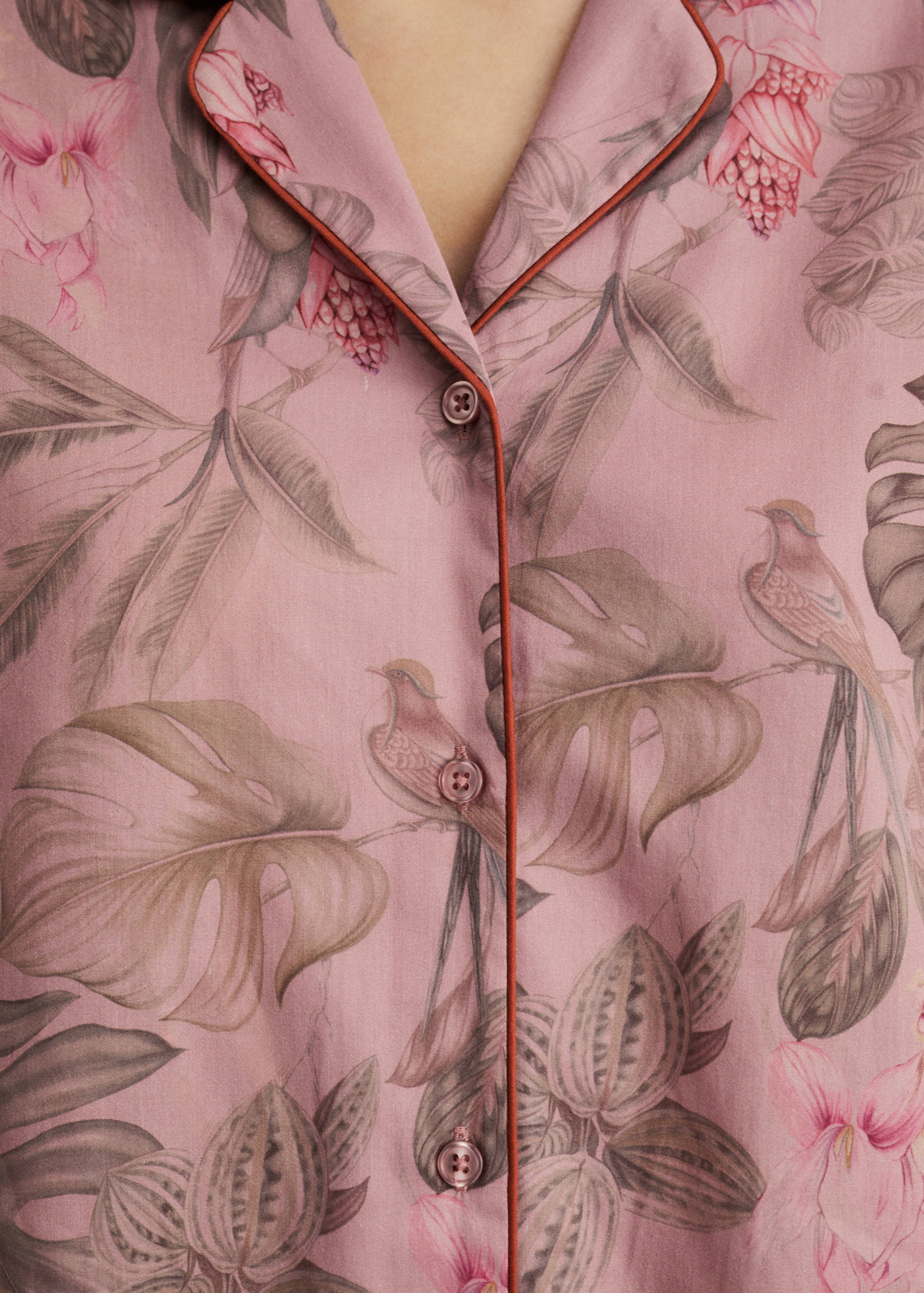 Tropical-print pyjama shirt - Details of the article 3
