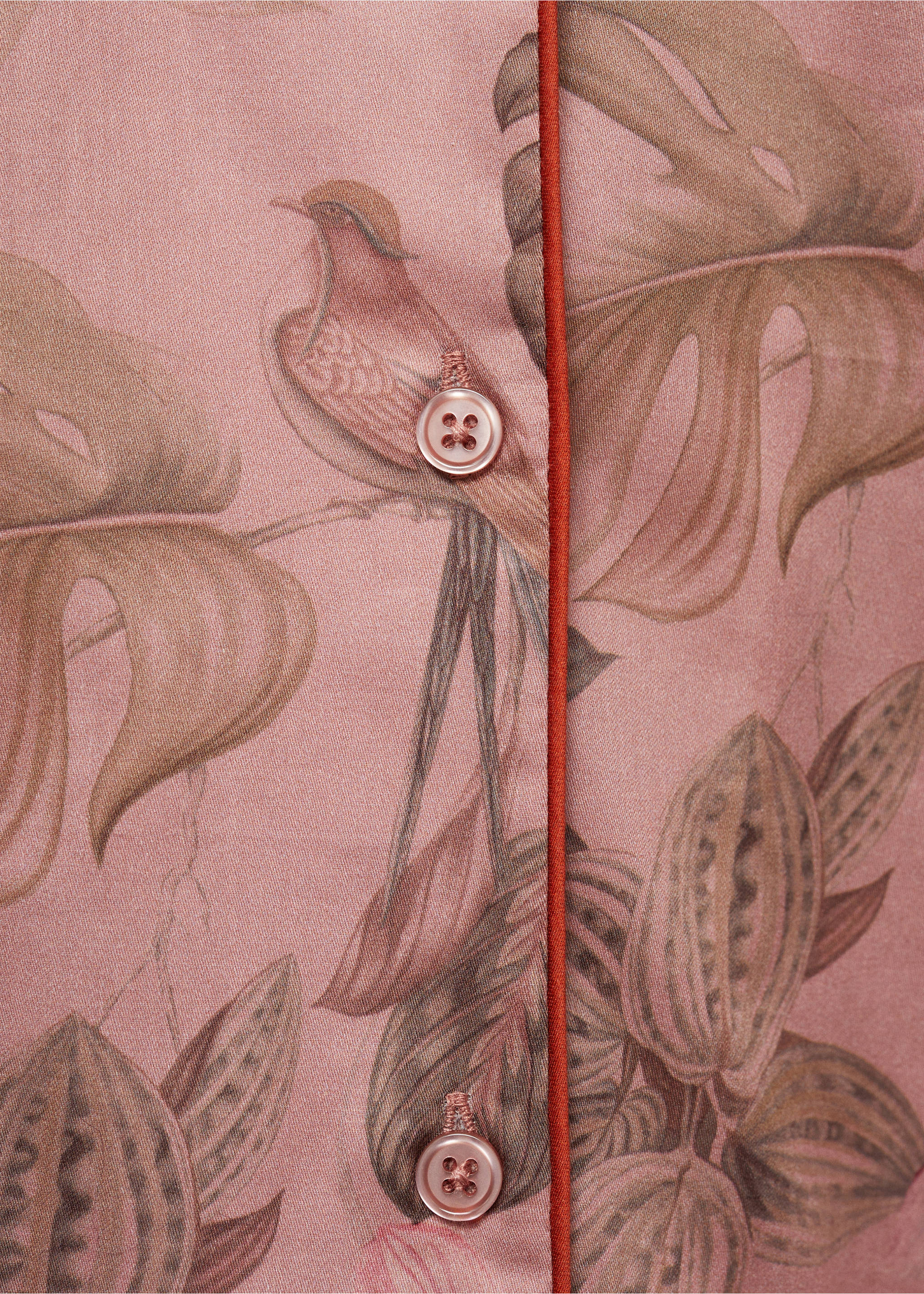 Tropical-print pyjama shirt - Details of the article 0, Medium Pink. Ref: 87082917-00.