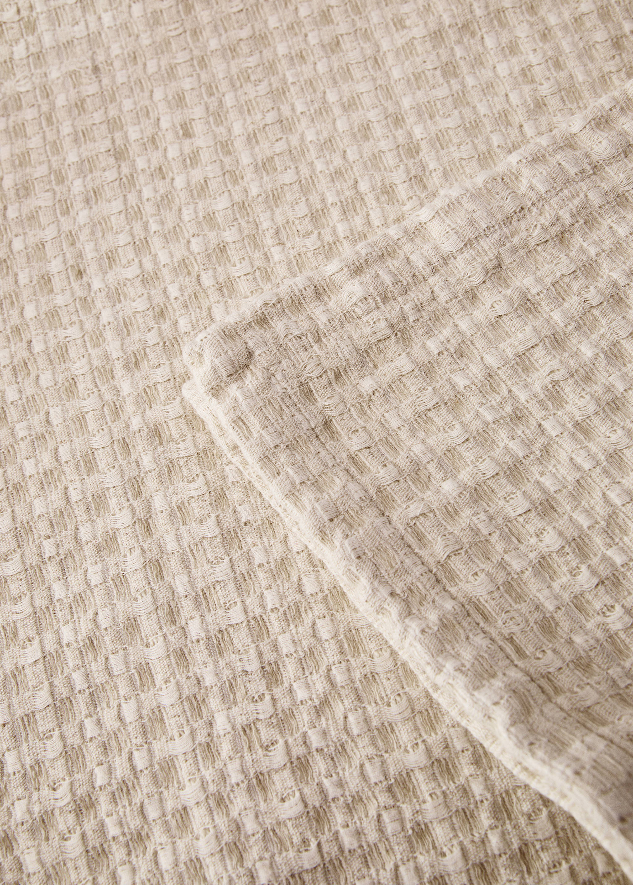 Textured cotton linen bedspread for 130/150 cm bed - Details of the article 2