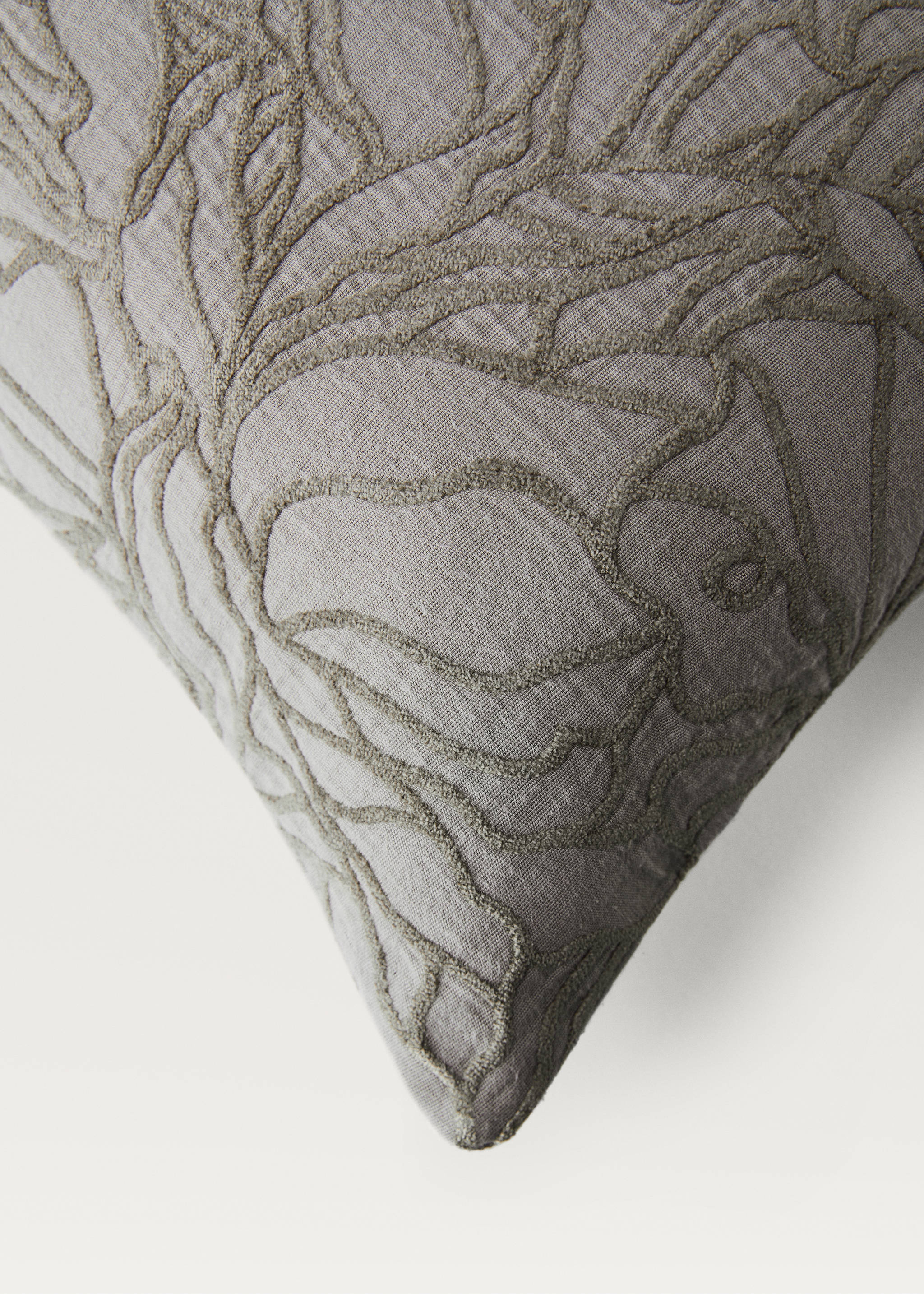 Housse de coussin tissu jacquard 40x60 cm - Détail de l'article 1, Marron moyen. Ref: 87082947-00.