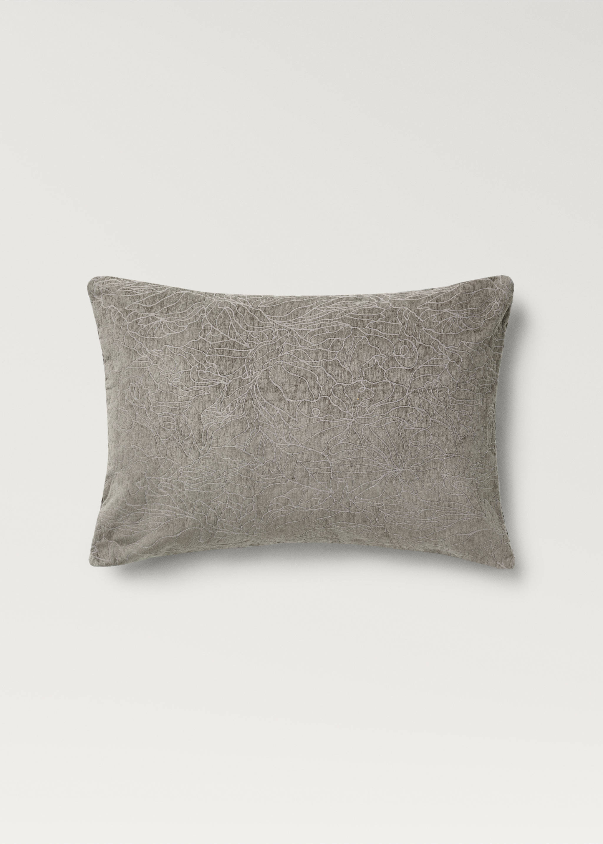 Housse de coussin tissu jacquard 40x60 cm - Détail de l'article 4, Marron moyen. Ref: 87082947-00.