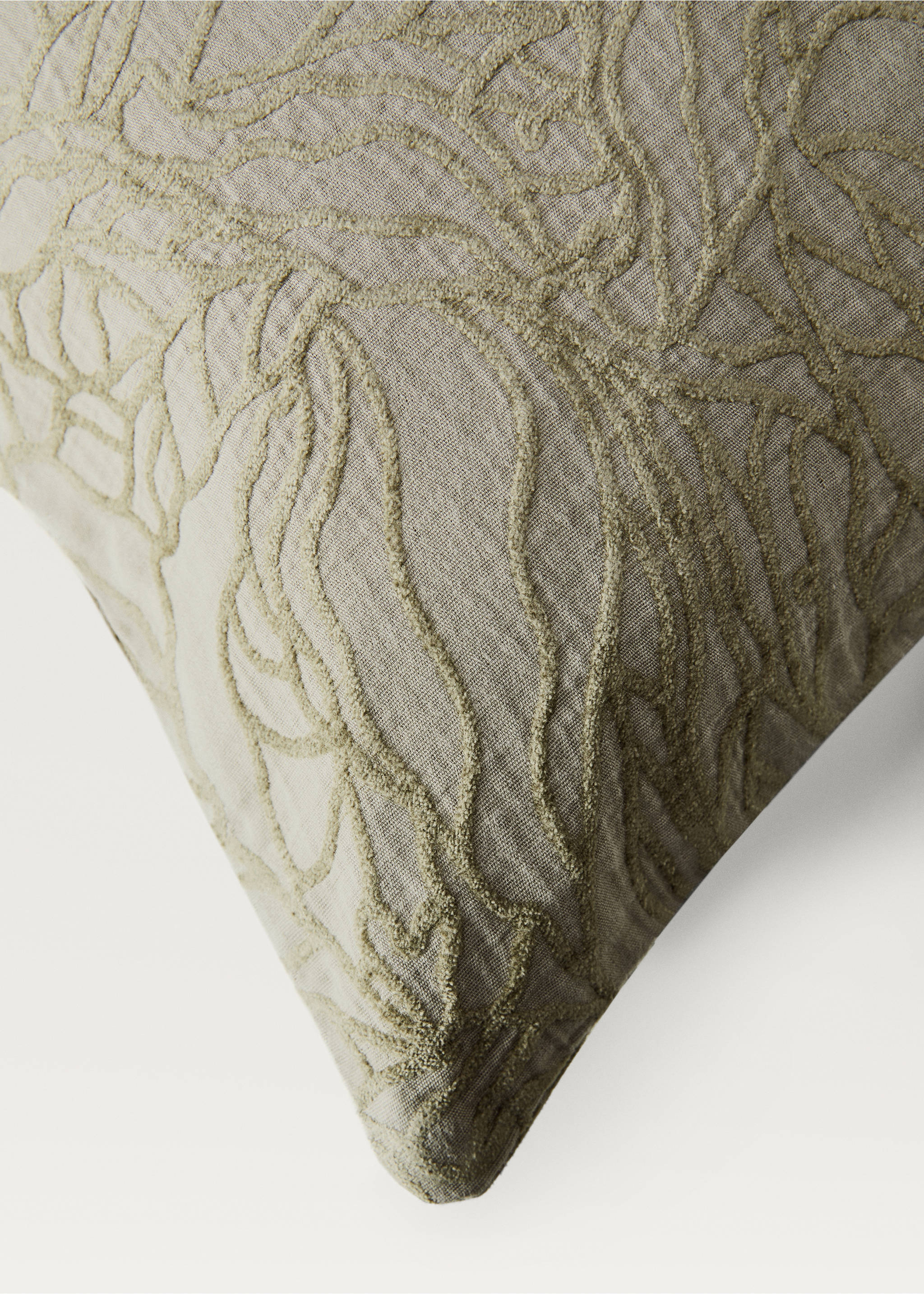 Jacquard fabric cushion cover 40x60 cm - Details of the article 1, Forest Green. Ref: 87082947-00.