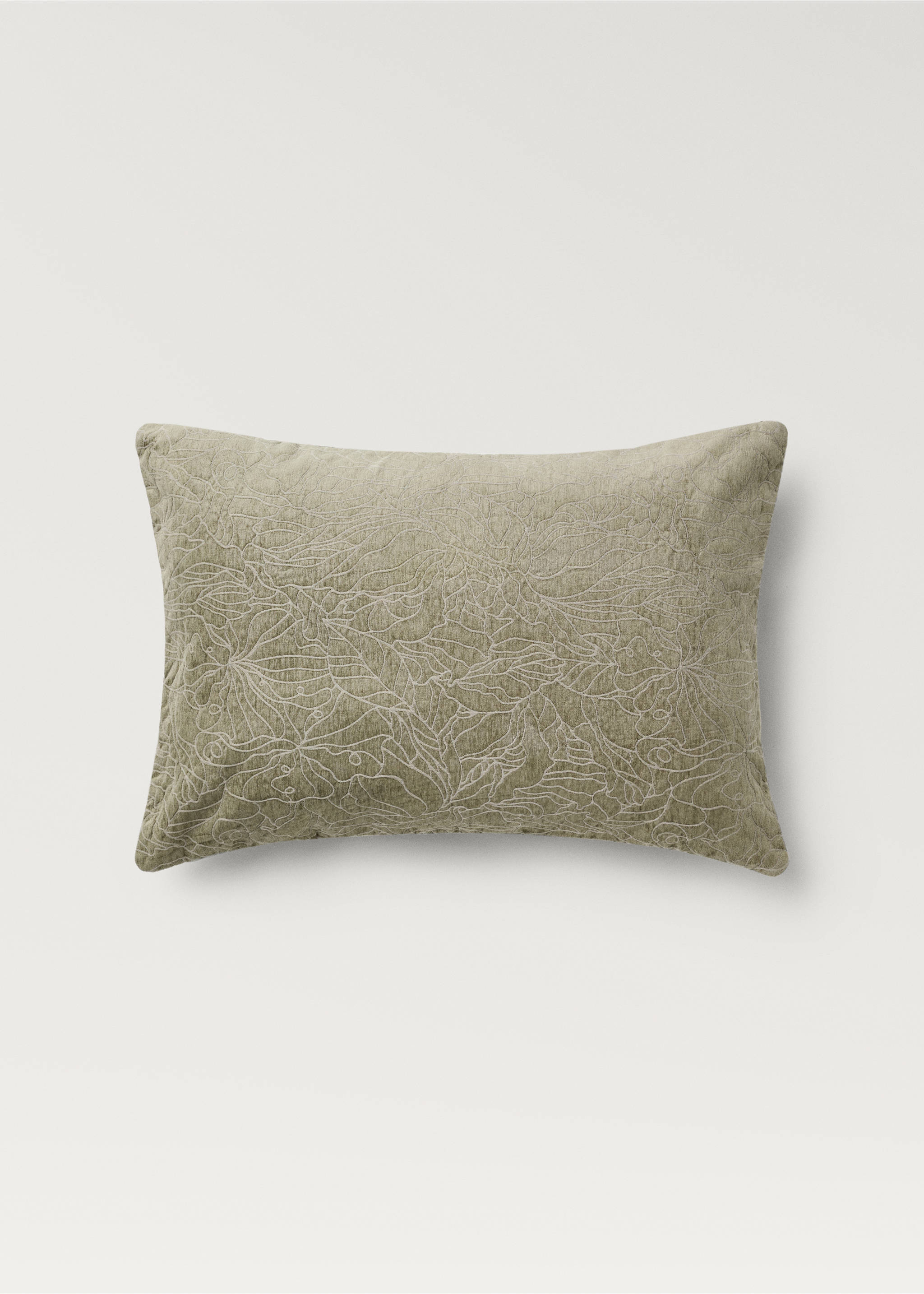 Jacquard fabric cushion cover 40x60 cm - Details of the article 4, Forest Green. Ref: 87082947-00.