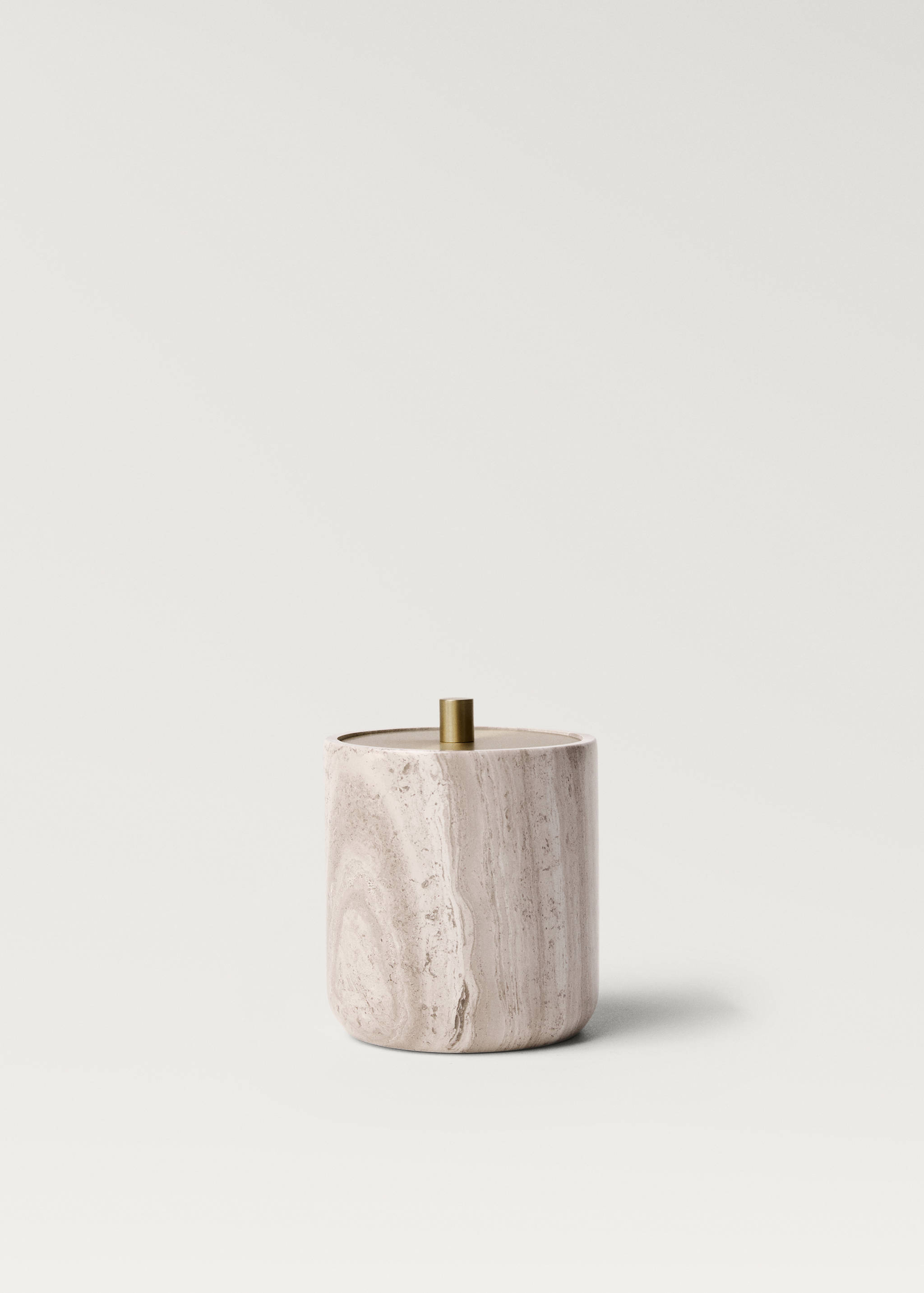 Marble bathroom jar with metal lid - Article without model