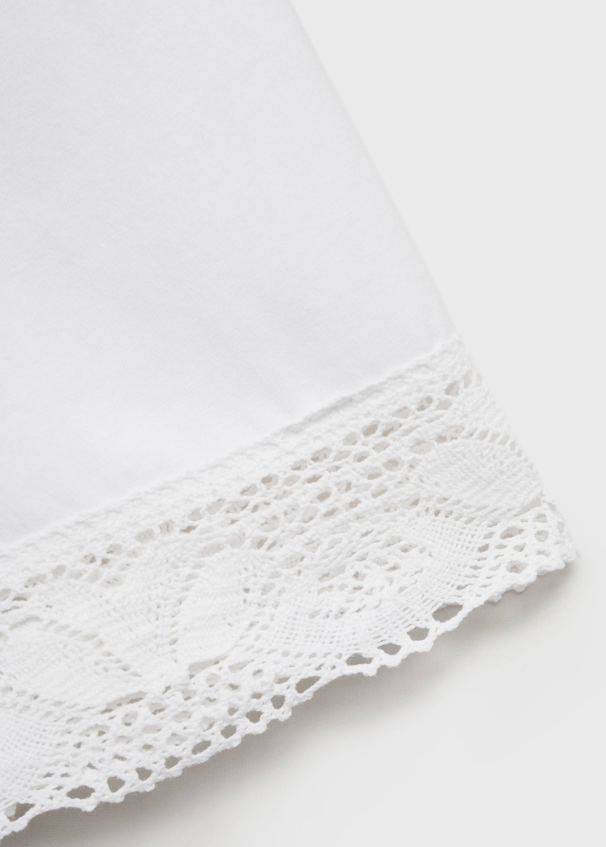 Baumwoll-Morgenmantel mit Detail aus Seidenspitze - Detail des Artikels 0