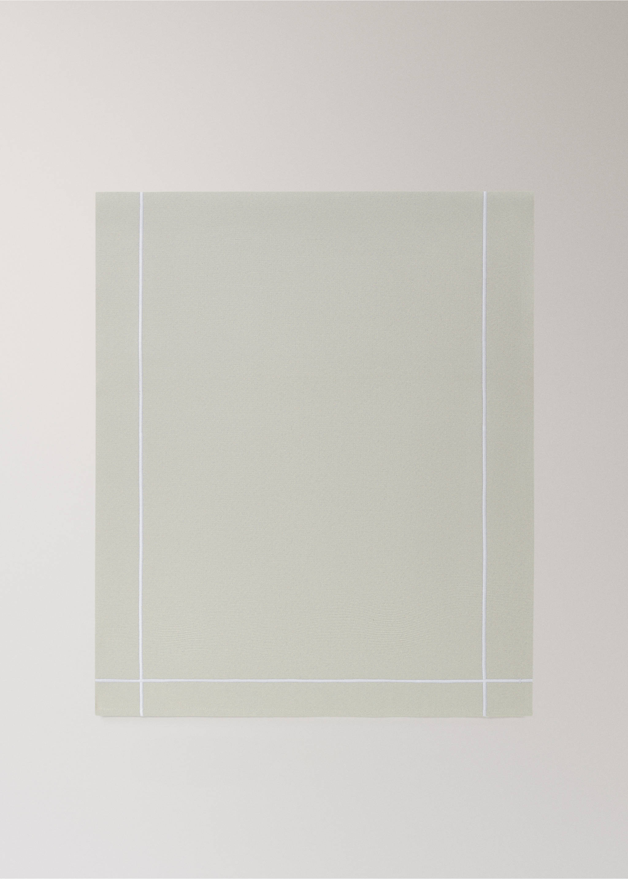 Pale green table runner with white contrast border lines., Light/Pastel Grey. Ref: 87082977-00.