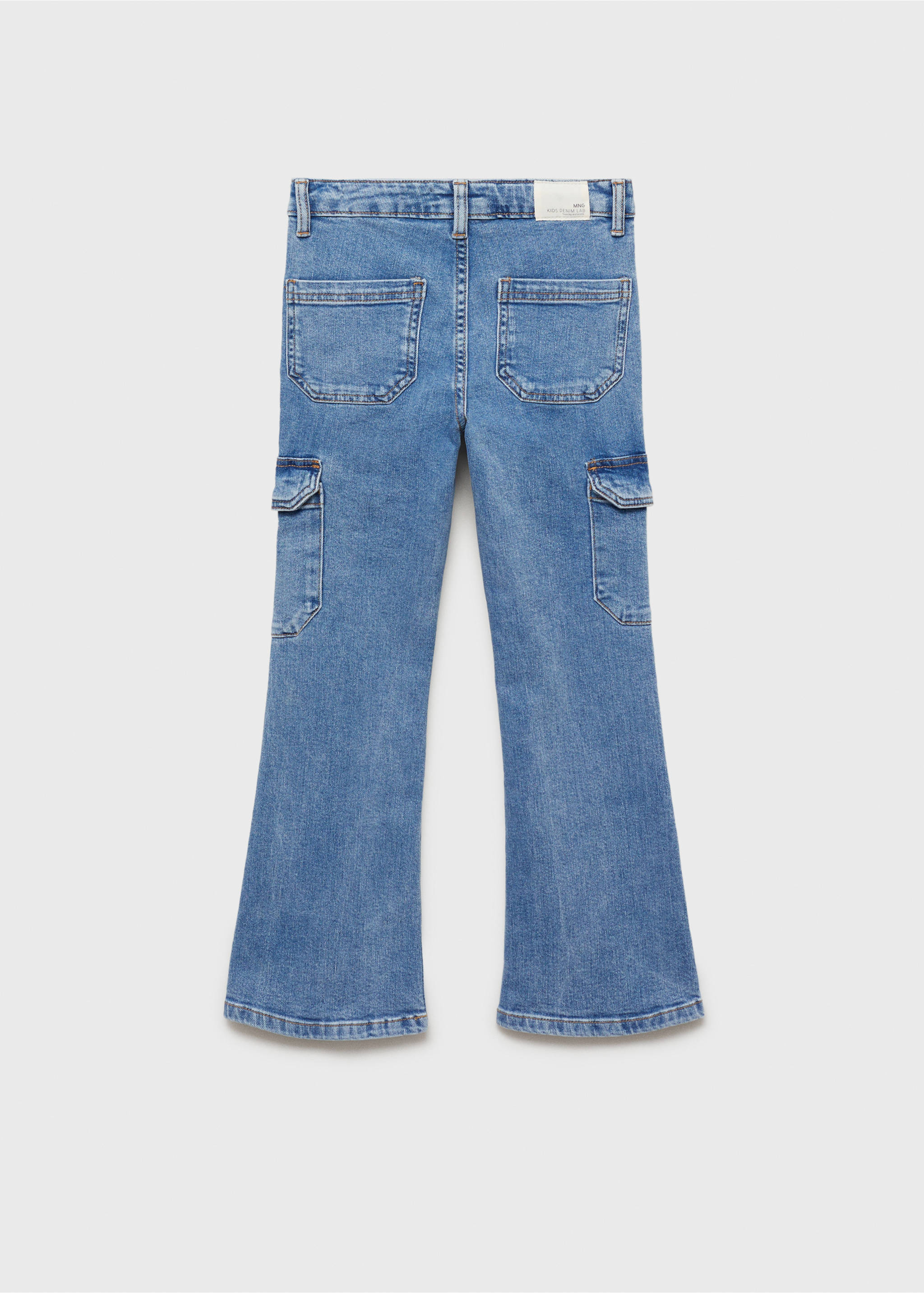 Flared cargo jeans - Reverse of the article, Medium Blue. Ref: 87083269-00.