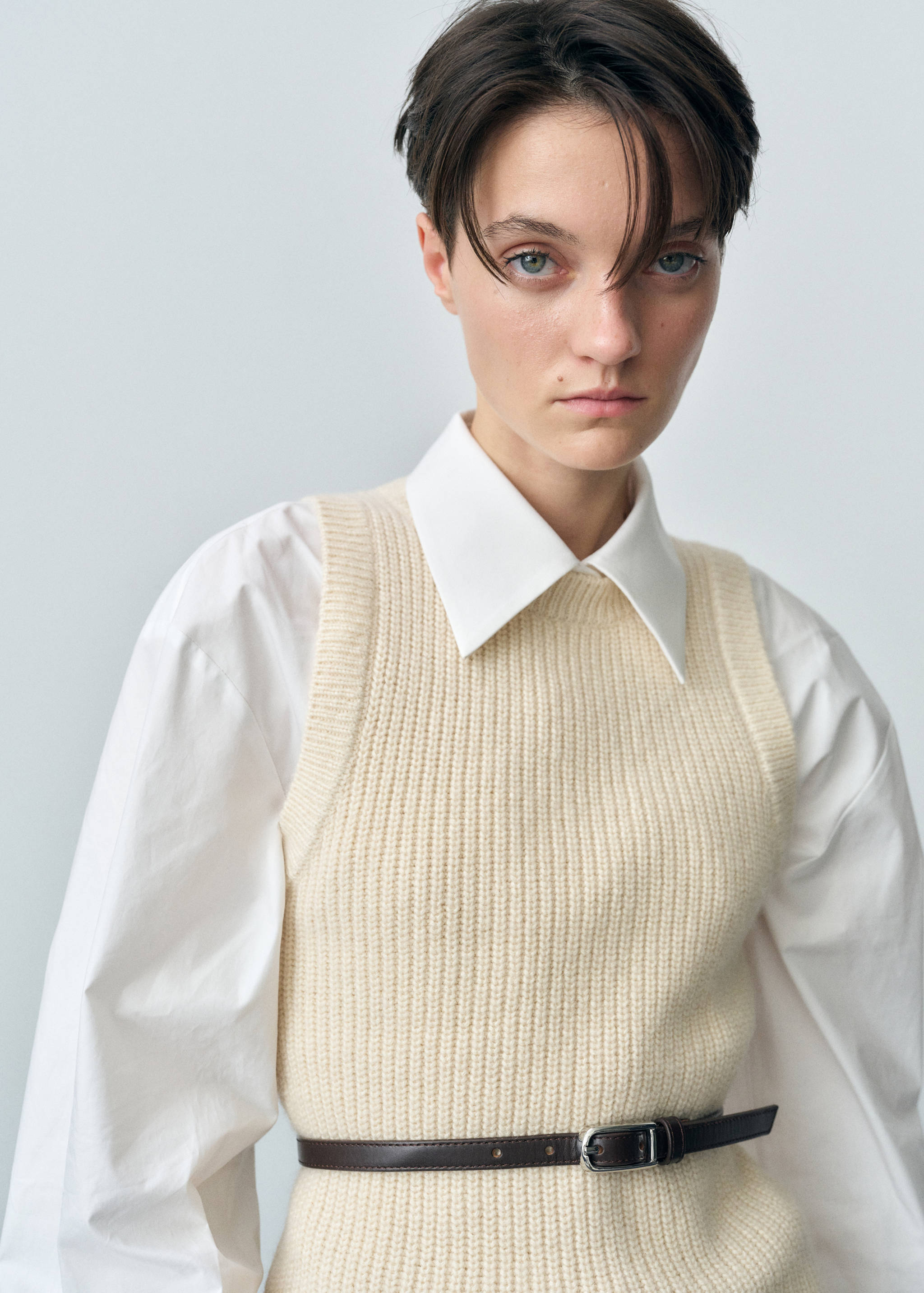 Ribbed wool-blend top - Details of the article 1