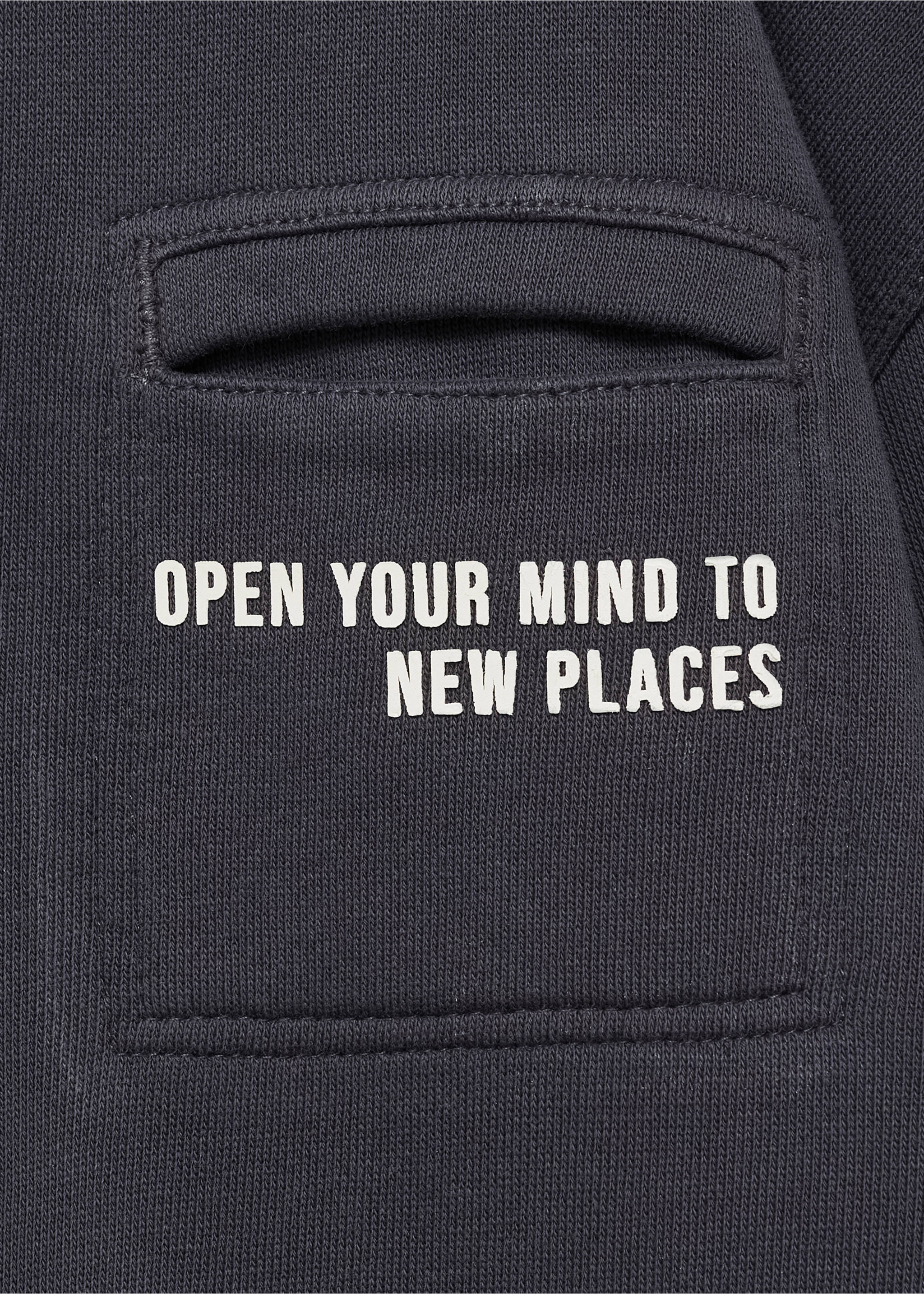 Baumwoll-Sweatshirt mit Tasche - Detail des Artikels 0, Anthrazit. Ref: 87083276-00.