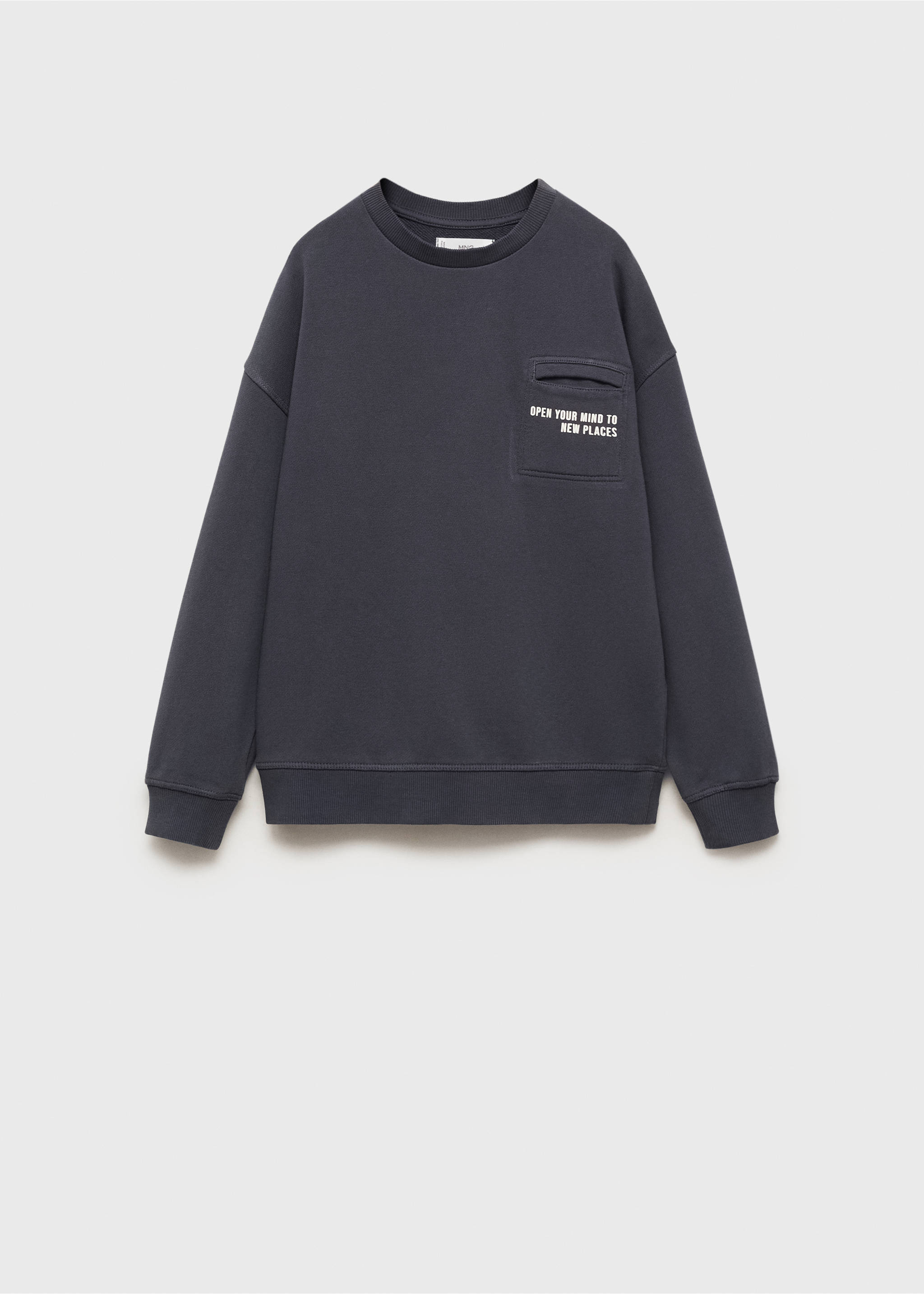 Baumwoll-Sweatshirt mit Tasche - Artikel ohne Model, Anthrazit. Ref: 87083276-00.