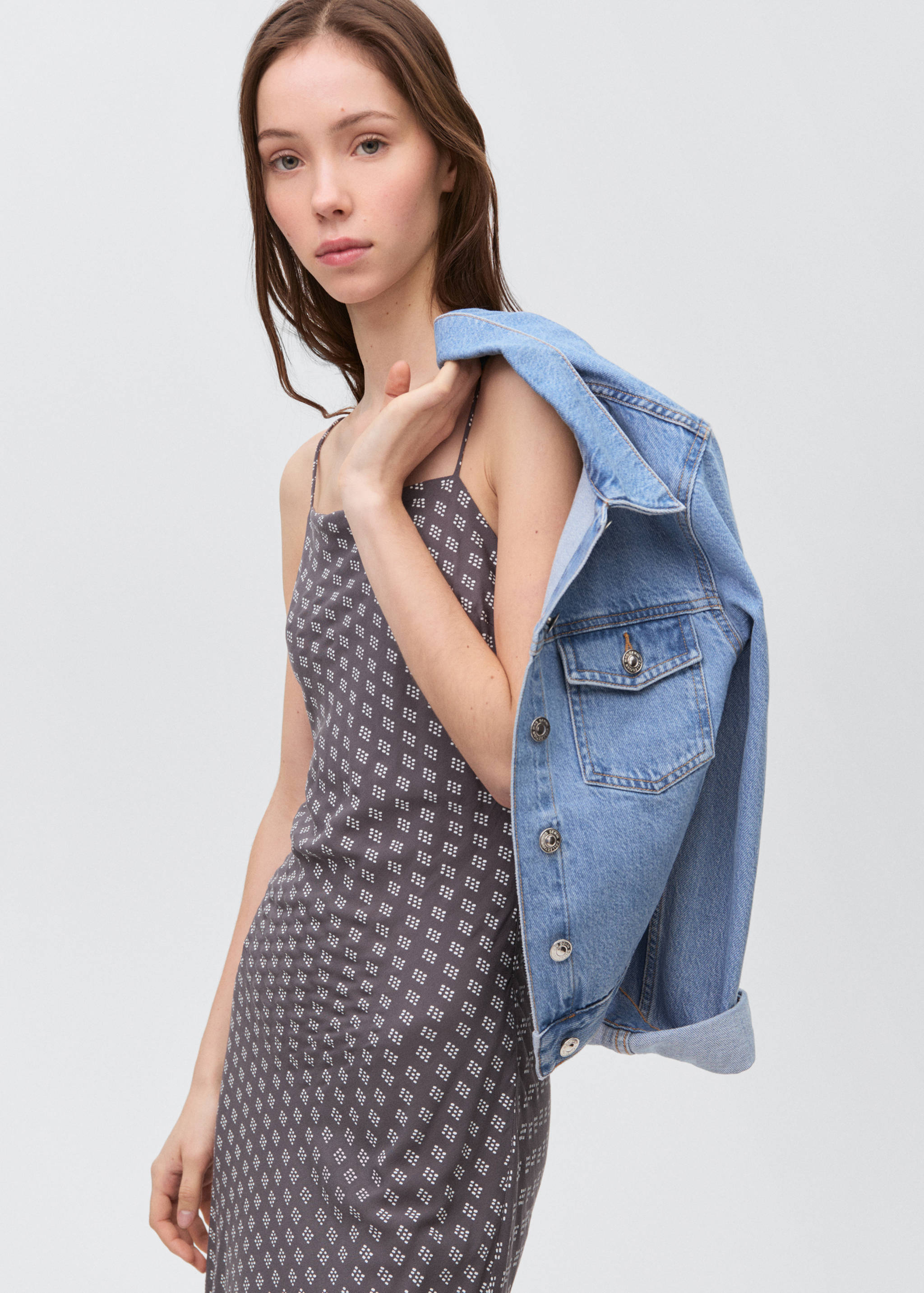 Long printed dress - Medium plane