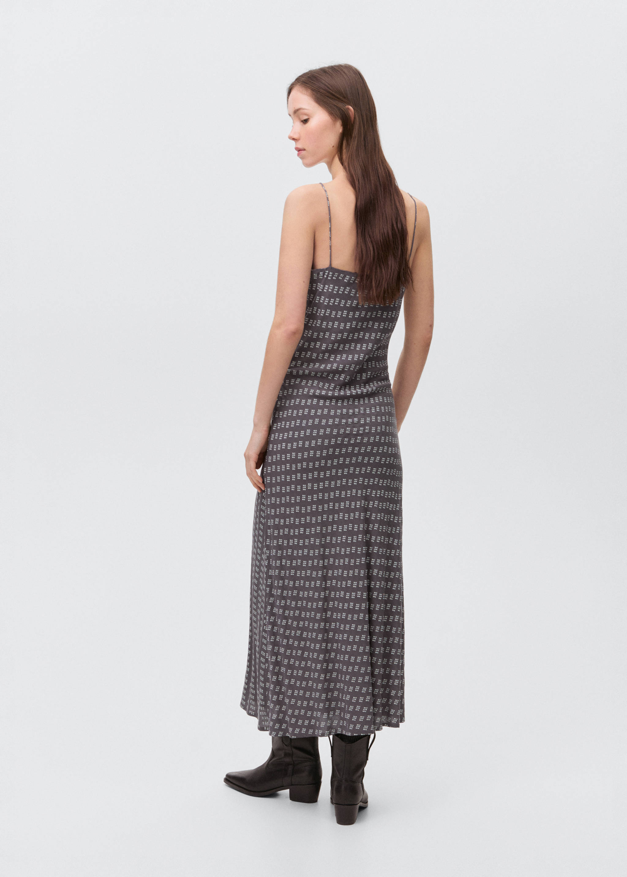 Long printed dress - Reverse of the article