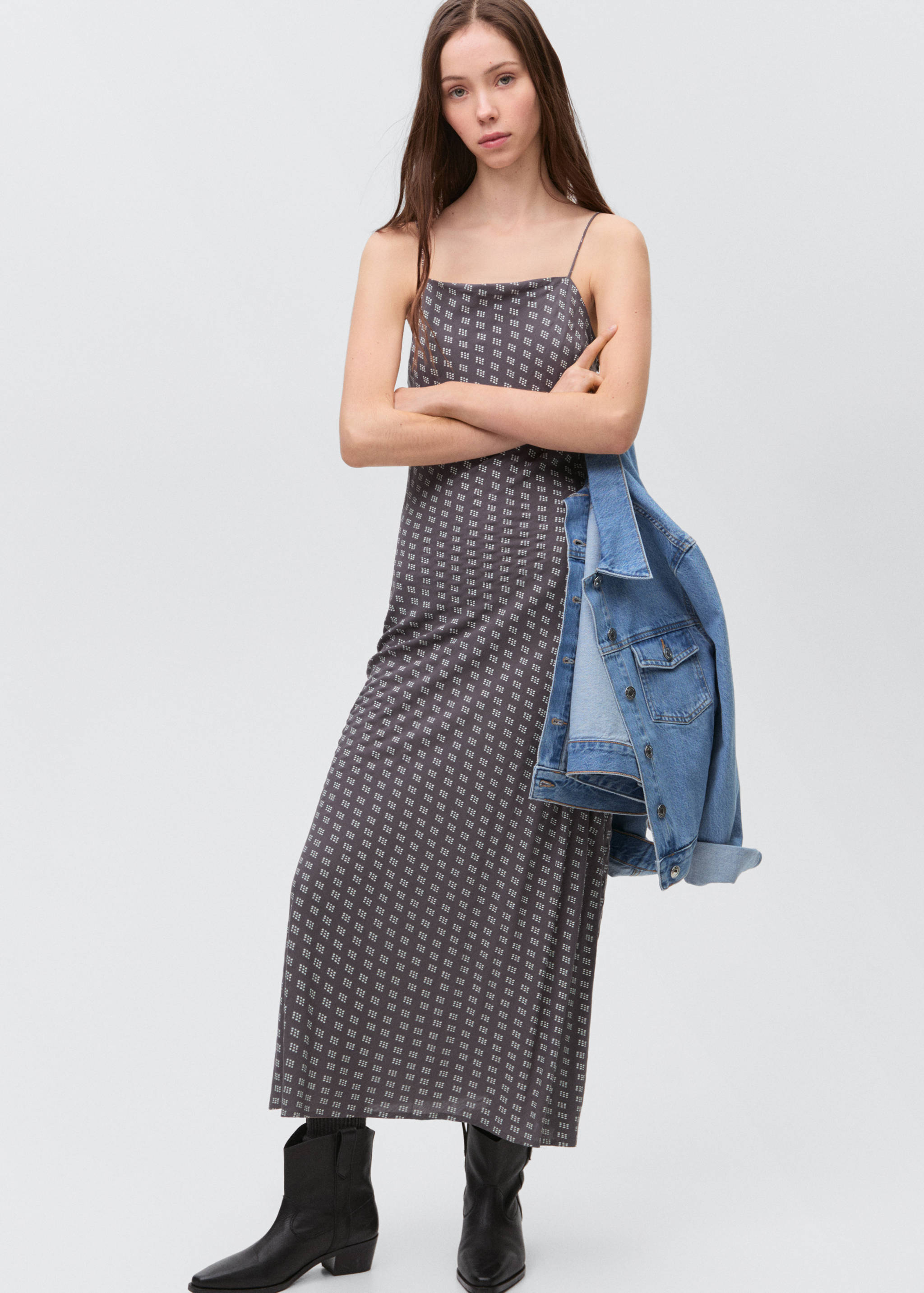 Long printed dress - Details of the article 2