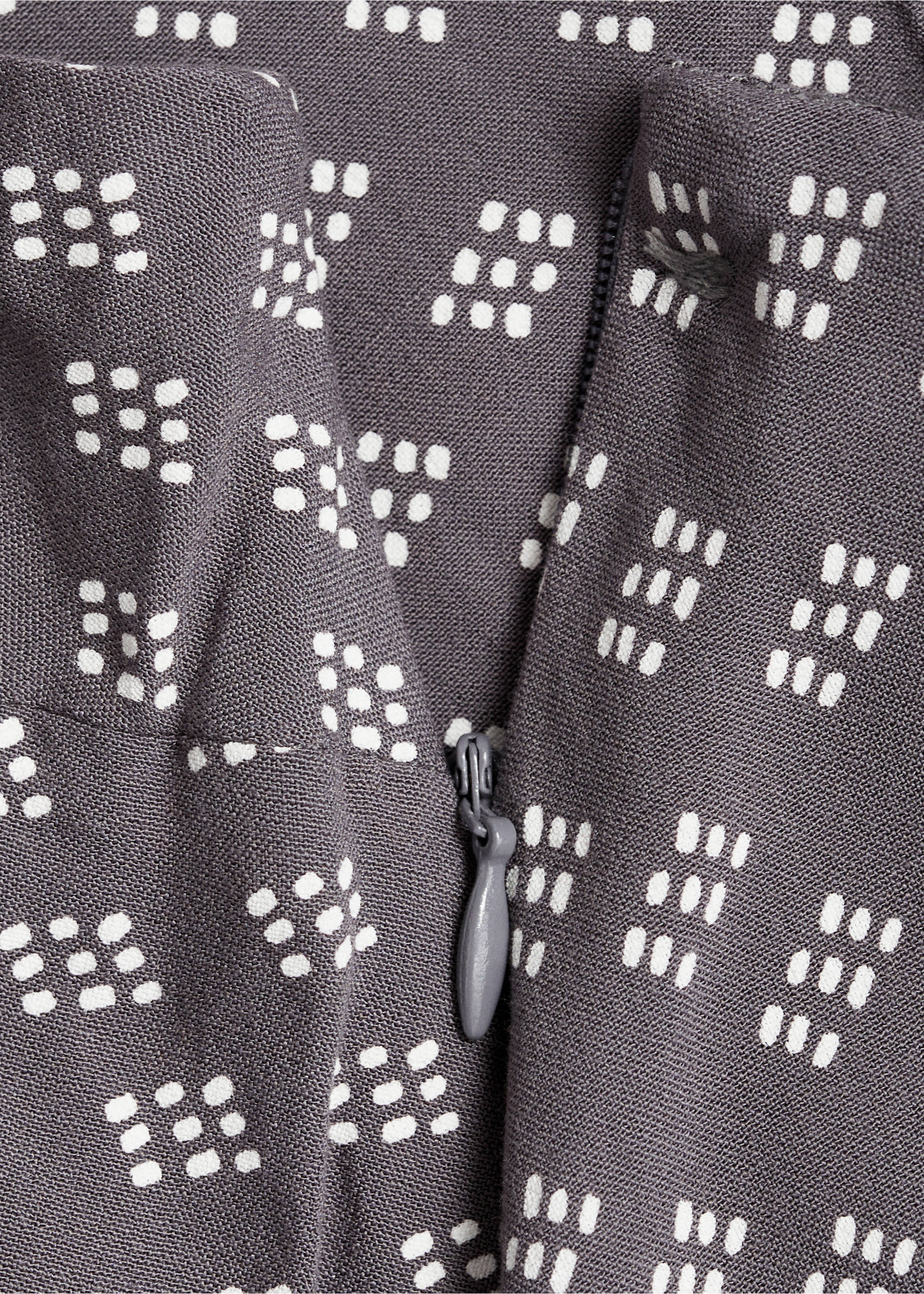 Long printed dress - Details of the article 8, Charcoal. Ref: 87083279-00.