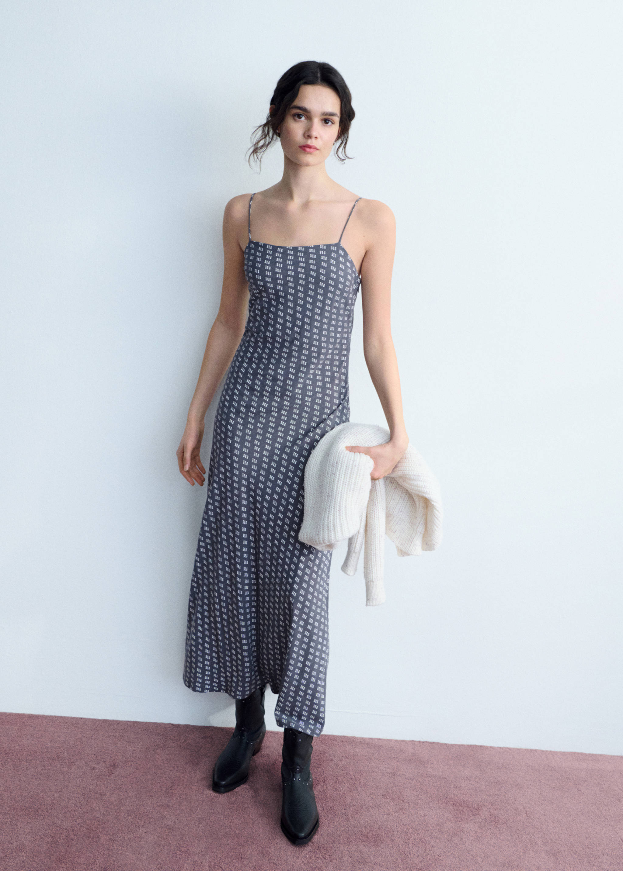 Long printed dress - Details of the article 5