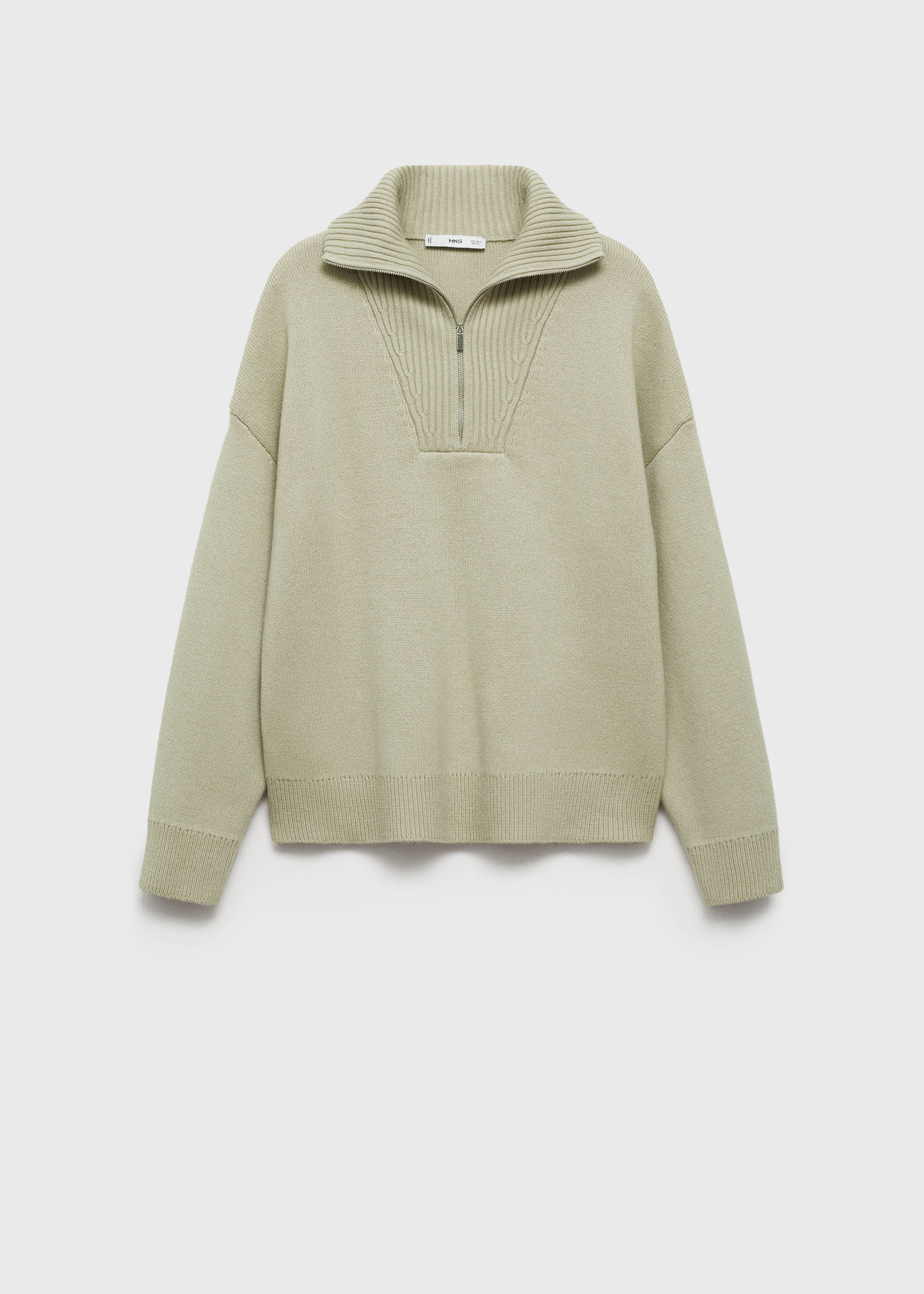 Trui met rits van een wolblend - Artikel zonder model