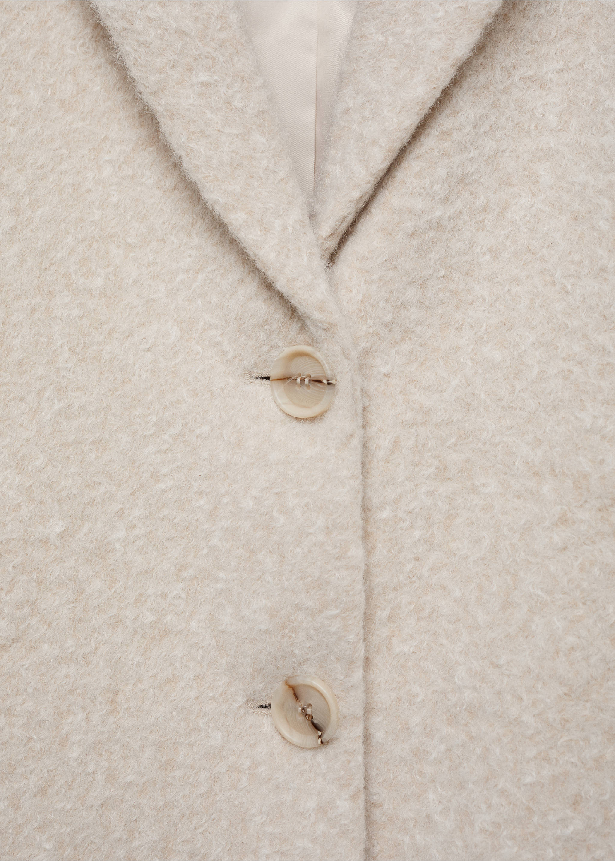 Sobretudo comprido bouclé oversize - Pormenor do artigo 0, Bege. Ref: 87083285-00.