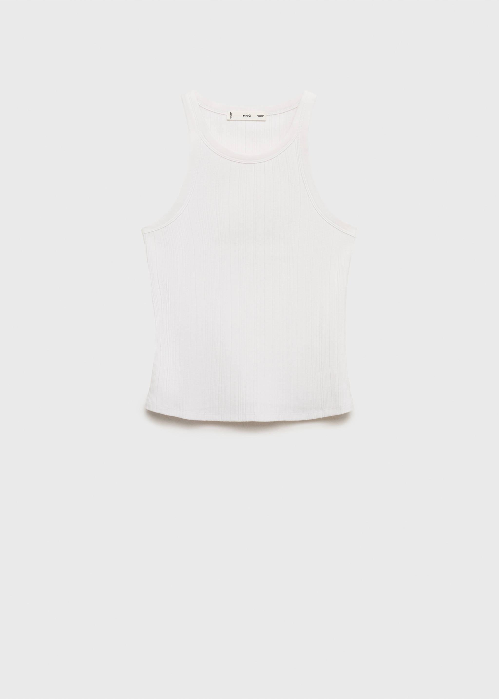 Cotton halter-neck top - Article without model, White. Ref: 87083290-00.