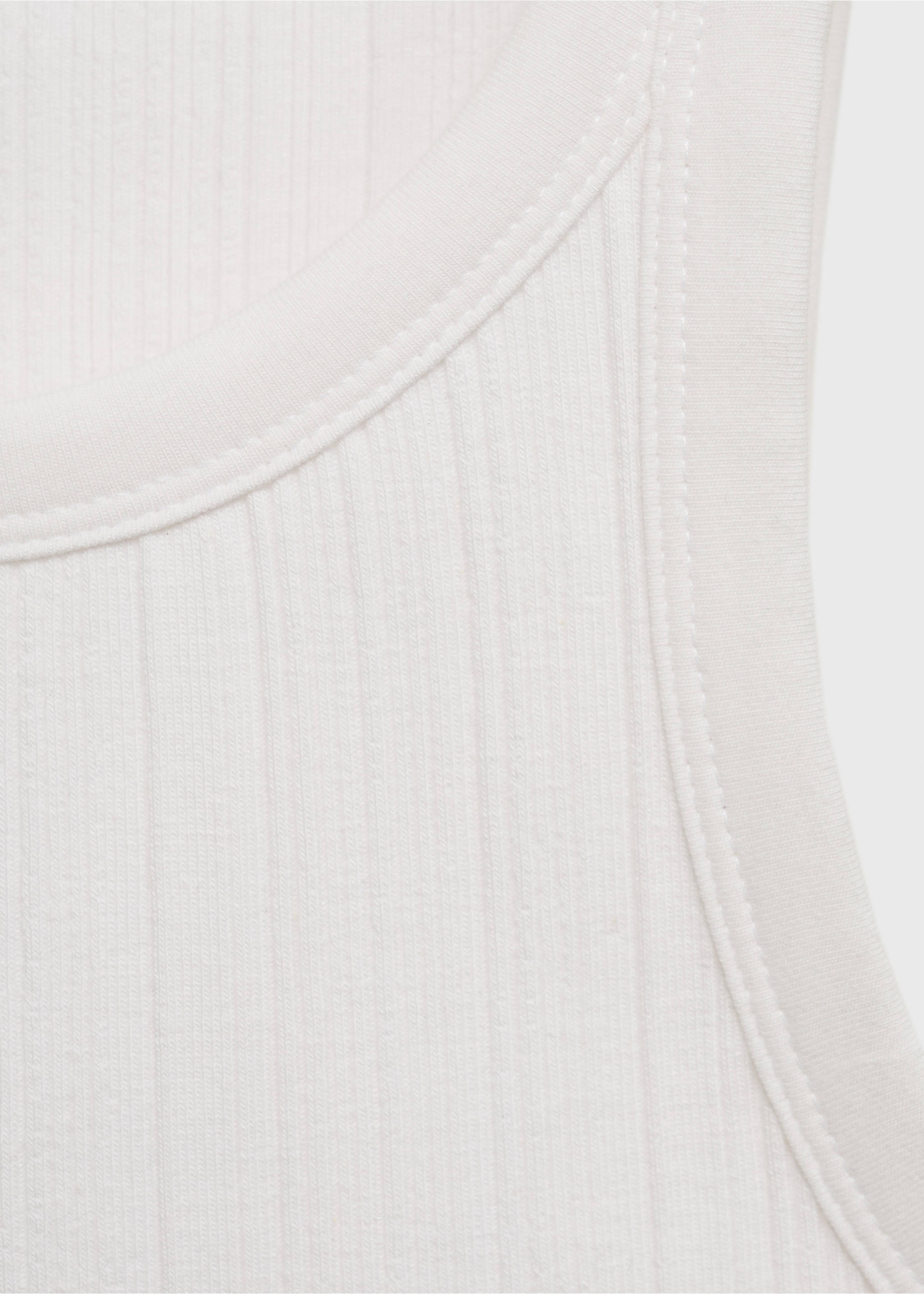Cotton halter-neck top - Details of the article 8, White. Ref: 87083290-00.