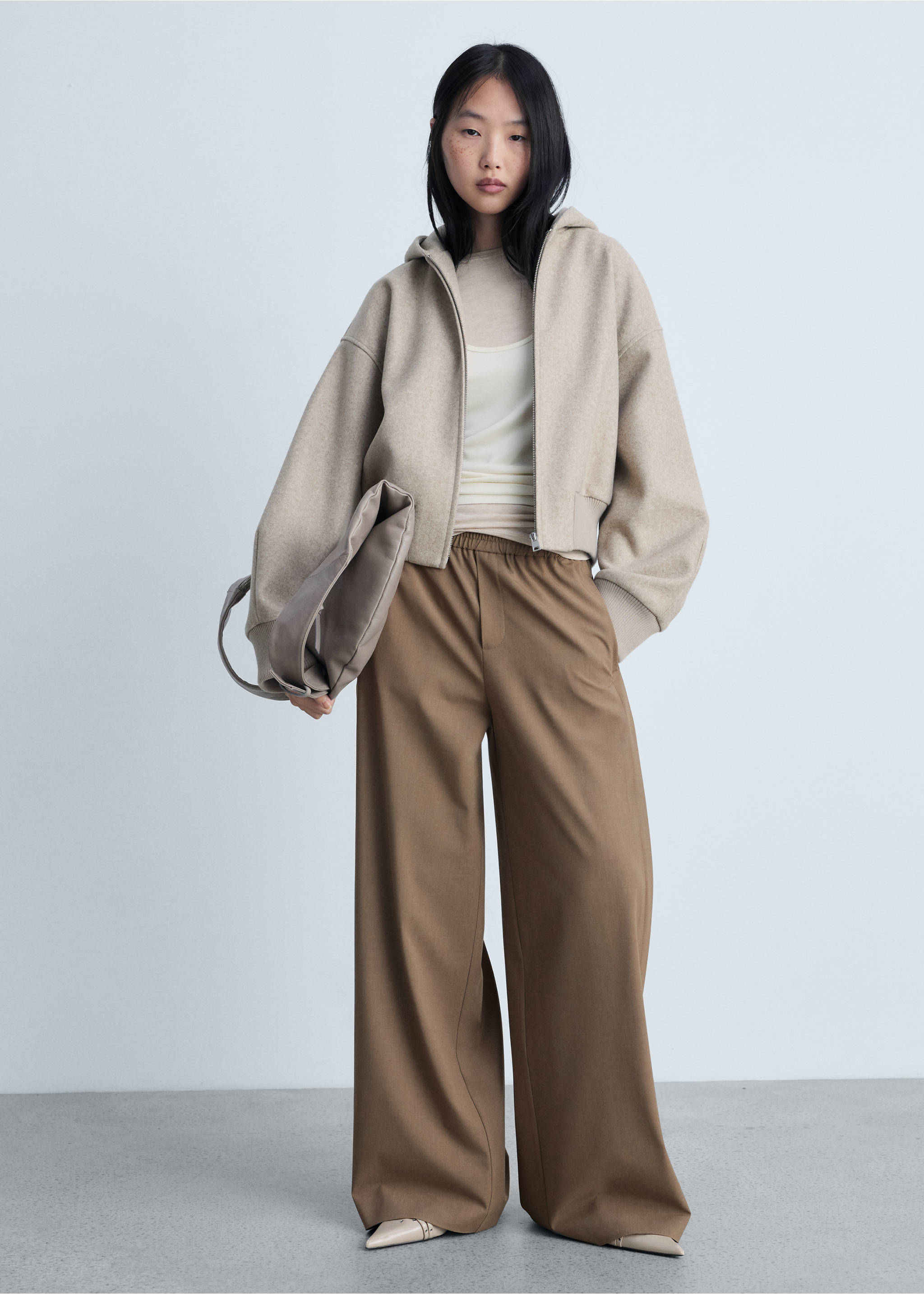Wide leg jogger trousers - General plane, Medium Brown. Ref: 87083295-00.