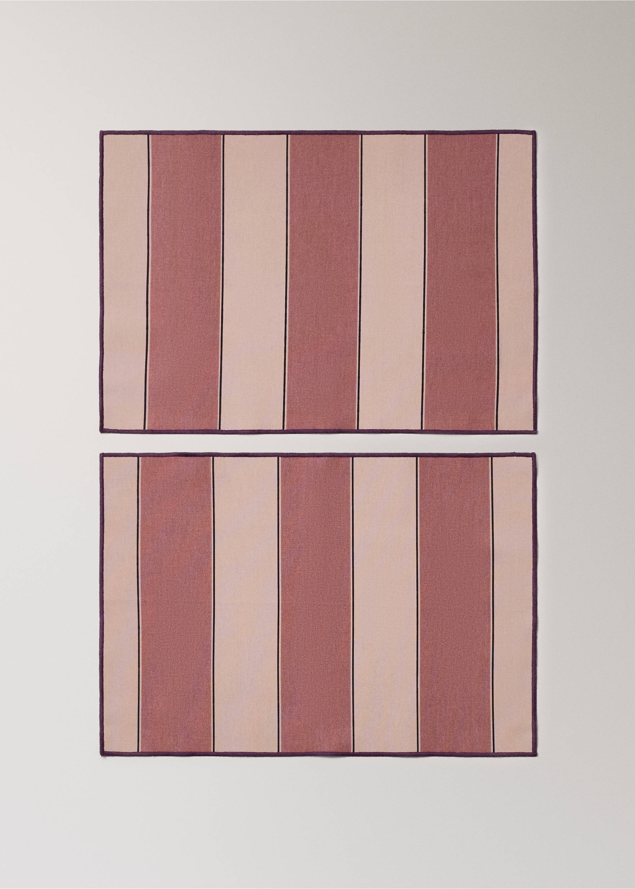 Cotton placemats with resin stripes - Article without model, Pink. Ref: 87083296-00.
