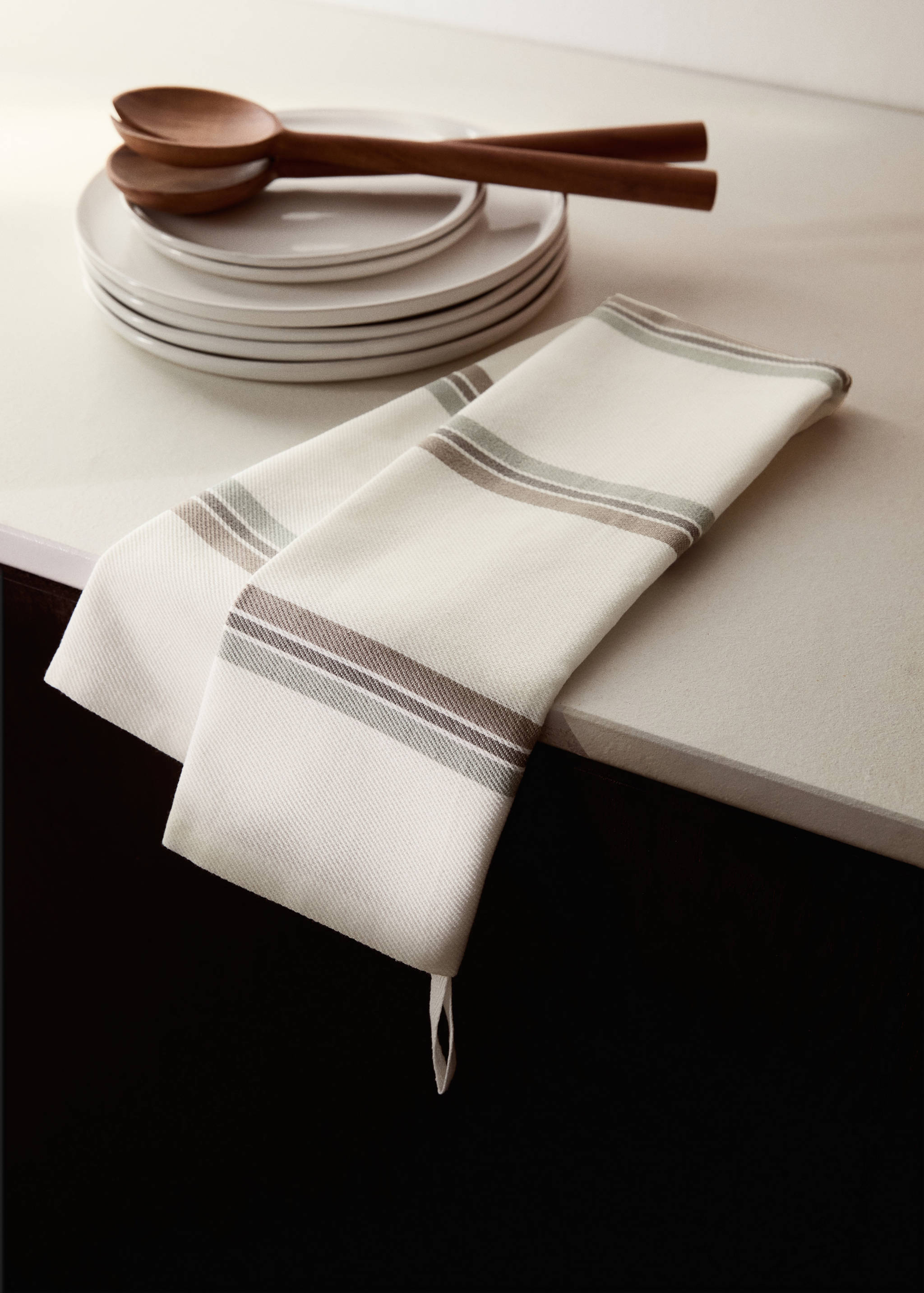 Cotton yarn-dyed striped kitchen towel - General plane