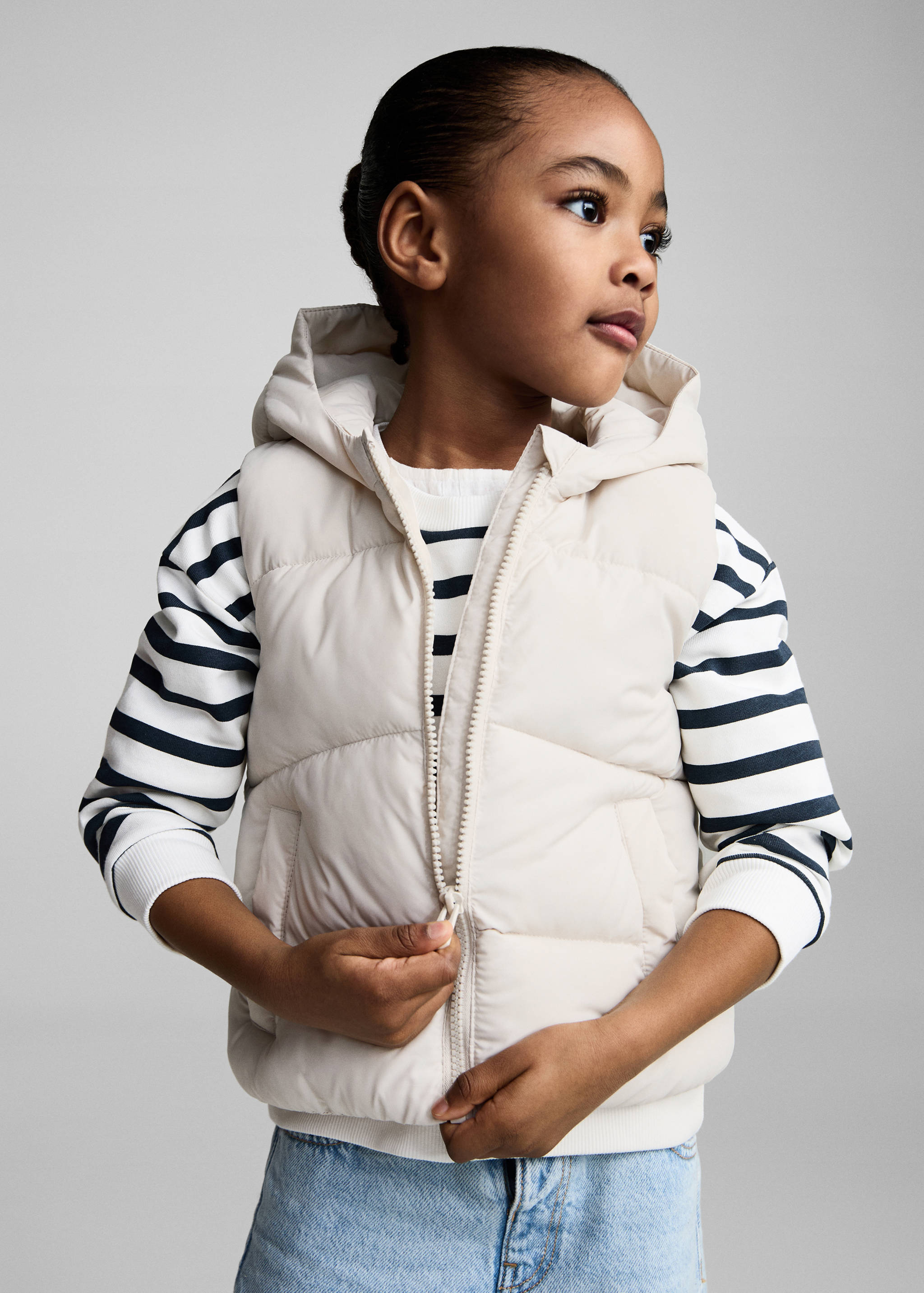 Quilted gilet with hood - Medium plane