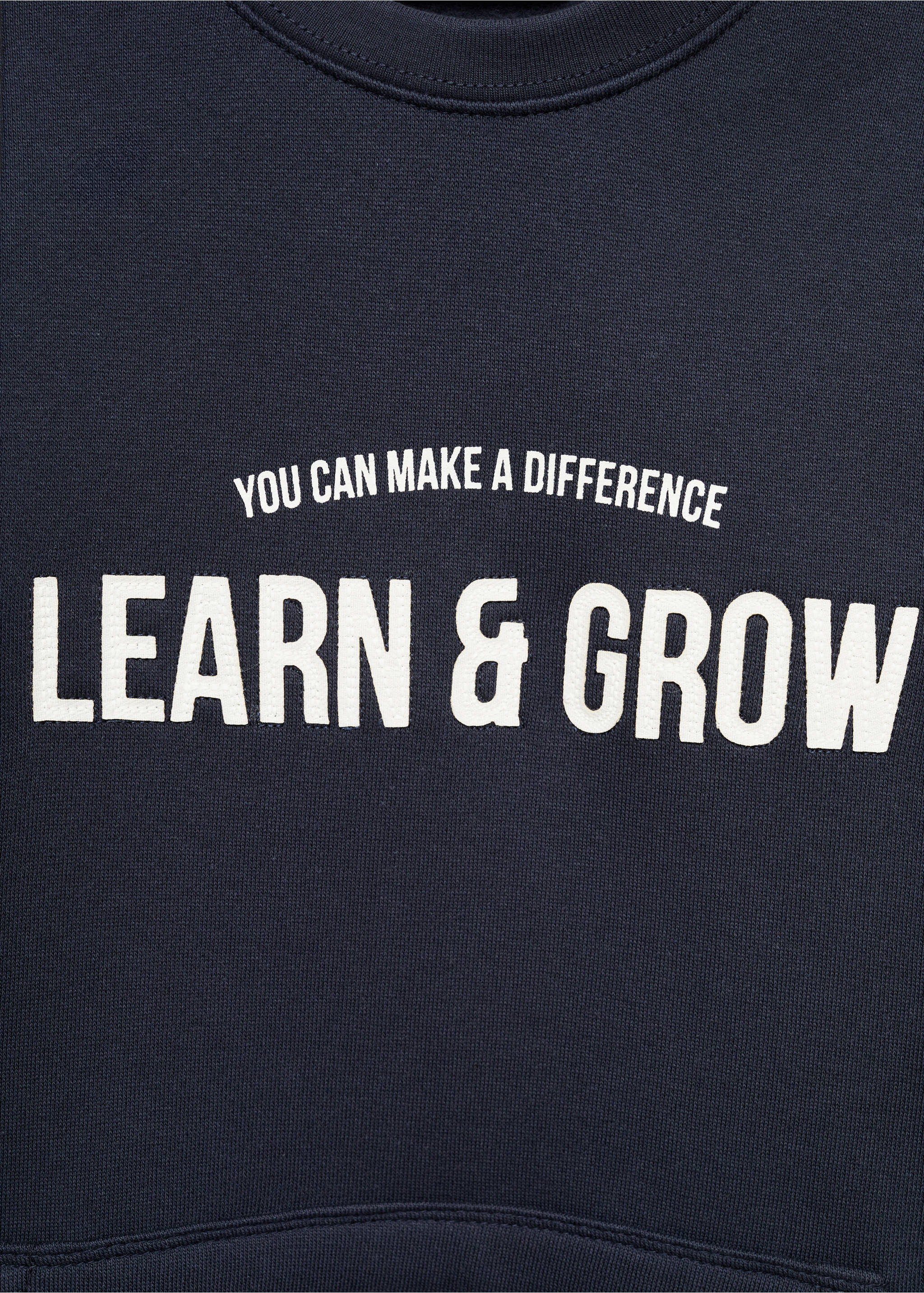 Sweatshirt with printed lettering - Details of the article 8, Dark Navy. Ref: 87083636-00.