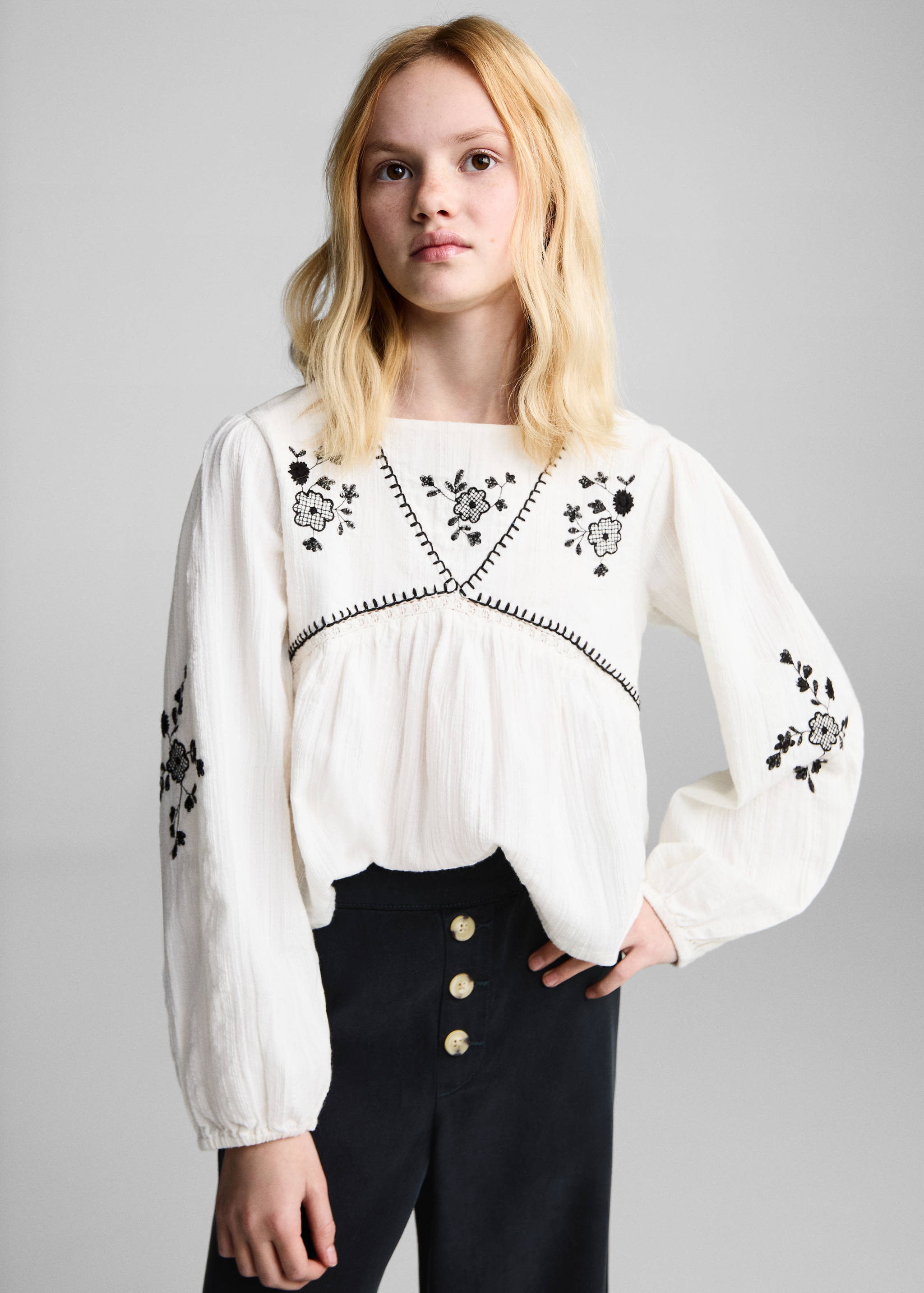 Jupe-culotte boutons - Plan moyen