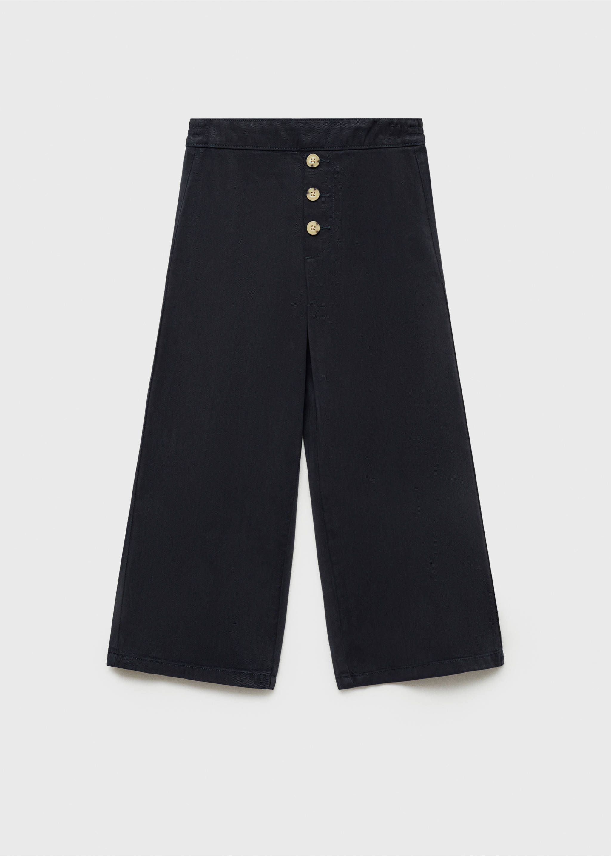 Kalhoty culottes s knoflíky - Zboží bez modelu, Námořnická modrá. Ref: 87083642-00.